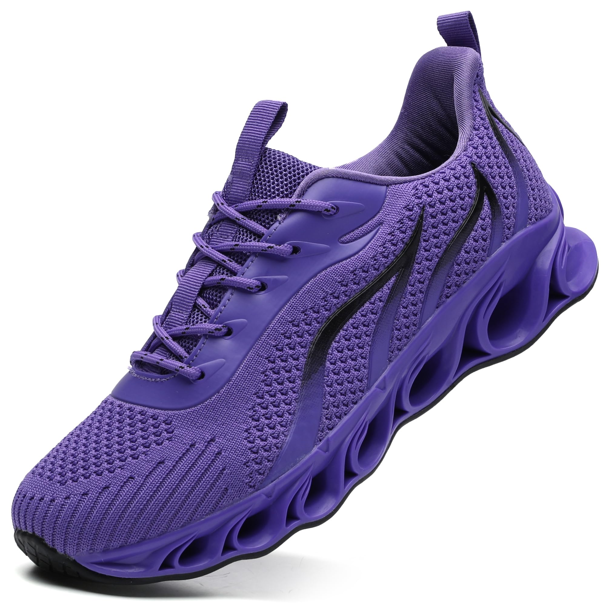 wanhee Running Shoes for Men Sneakers Purple Size 12 Athletic Jogging Tennis Walking Shoes Breathable Fashion Gym Runner Trail Workout Shoes