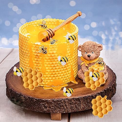 Miniatura 7 de 4 piezas 7 cavidades Bumble Bee Moldes de silicona moldes de panal de fondant moldes de caramelo chocolate moldes de silicona