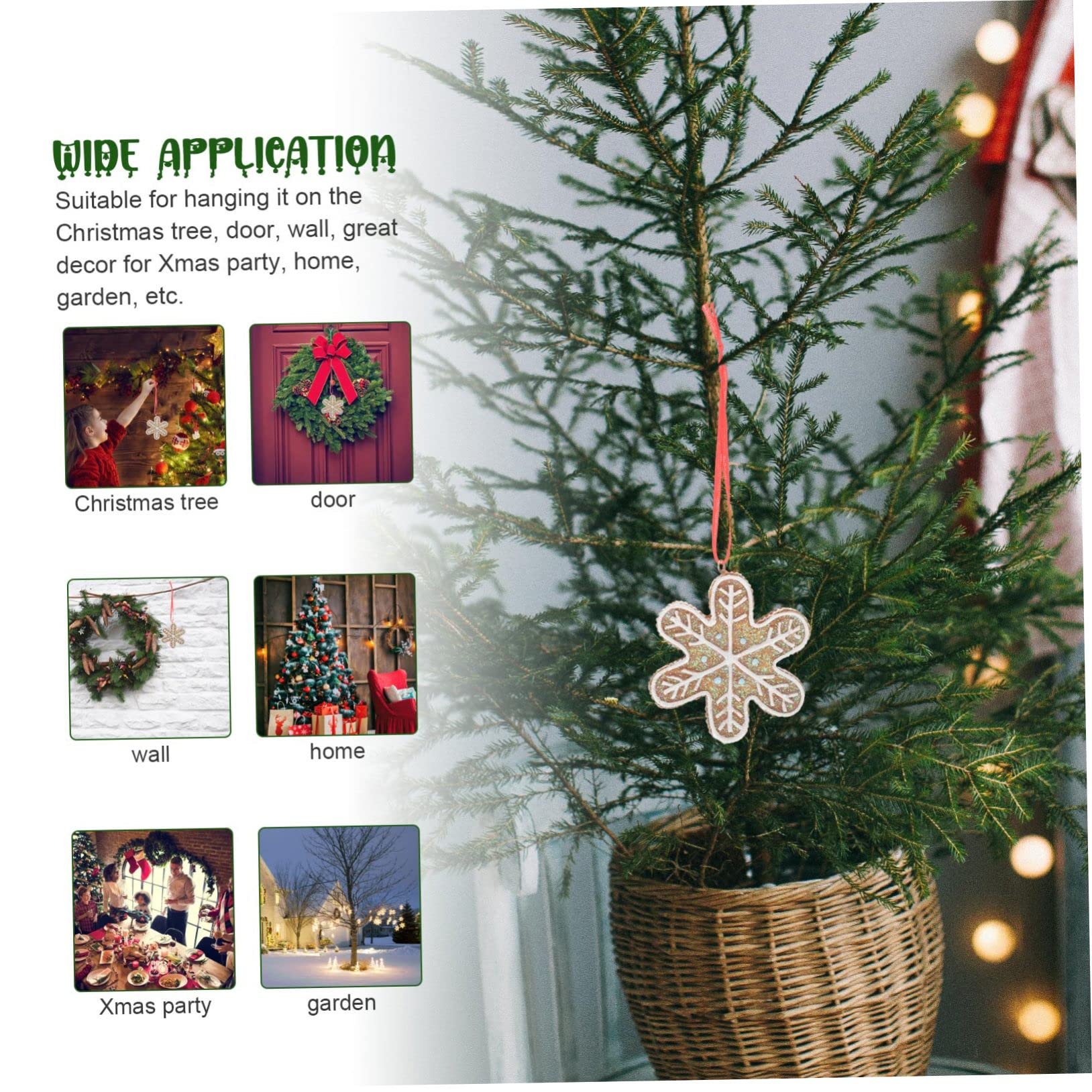 Ciieeo 4 Stück Christbaumschmuck hängendes Weihnachtsbaum-Schneeflocke-Anhänger weihnachtsdeko Weihnachts anhänger Weihnachtsbaum-Anhänger weihnachtliche hängende dekore Harz