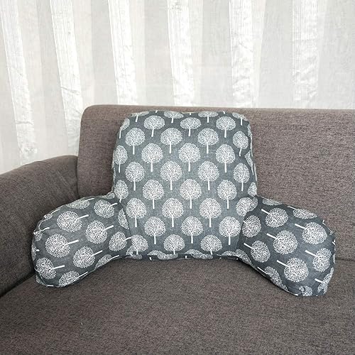 Miniatura 2 de XSlive Almohada de lectura estampada bohemia con brazos de apoyo, almohada suave para descansar en la cama, cojín de apoyo para la espalda para