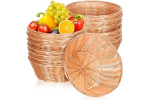Round Woven Bread Baskets: Empty Gift and Food Baskets for Versatile Storage