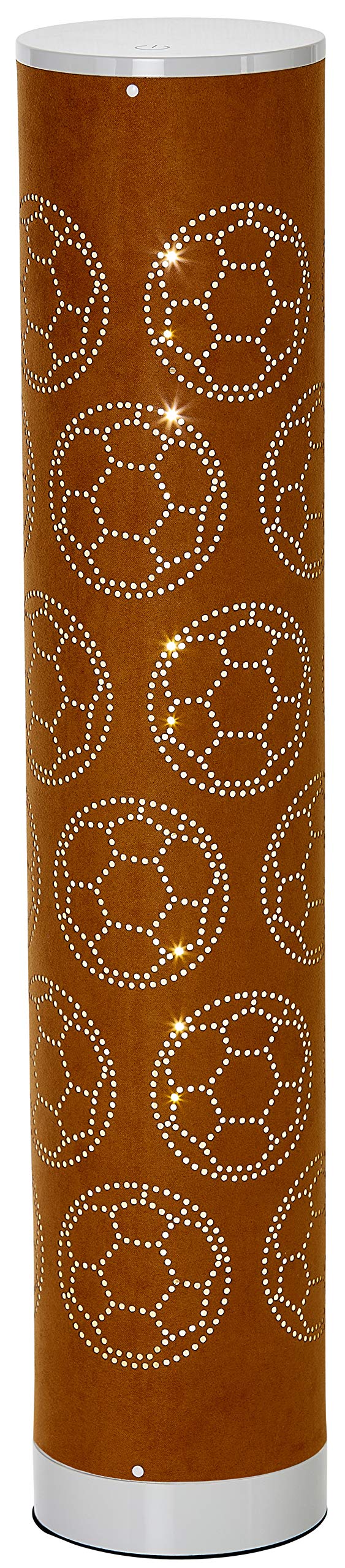 Northpoint LED Stehlampe Lichtsäule mit samtiger Textil Oberfläche und Stanzmuster