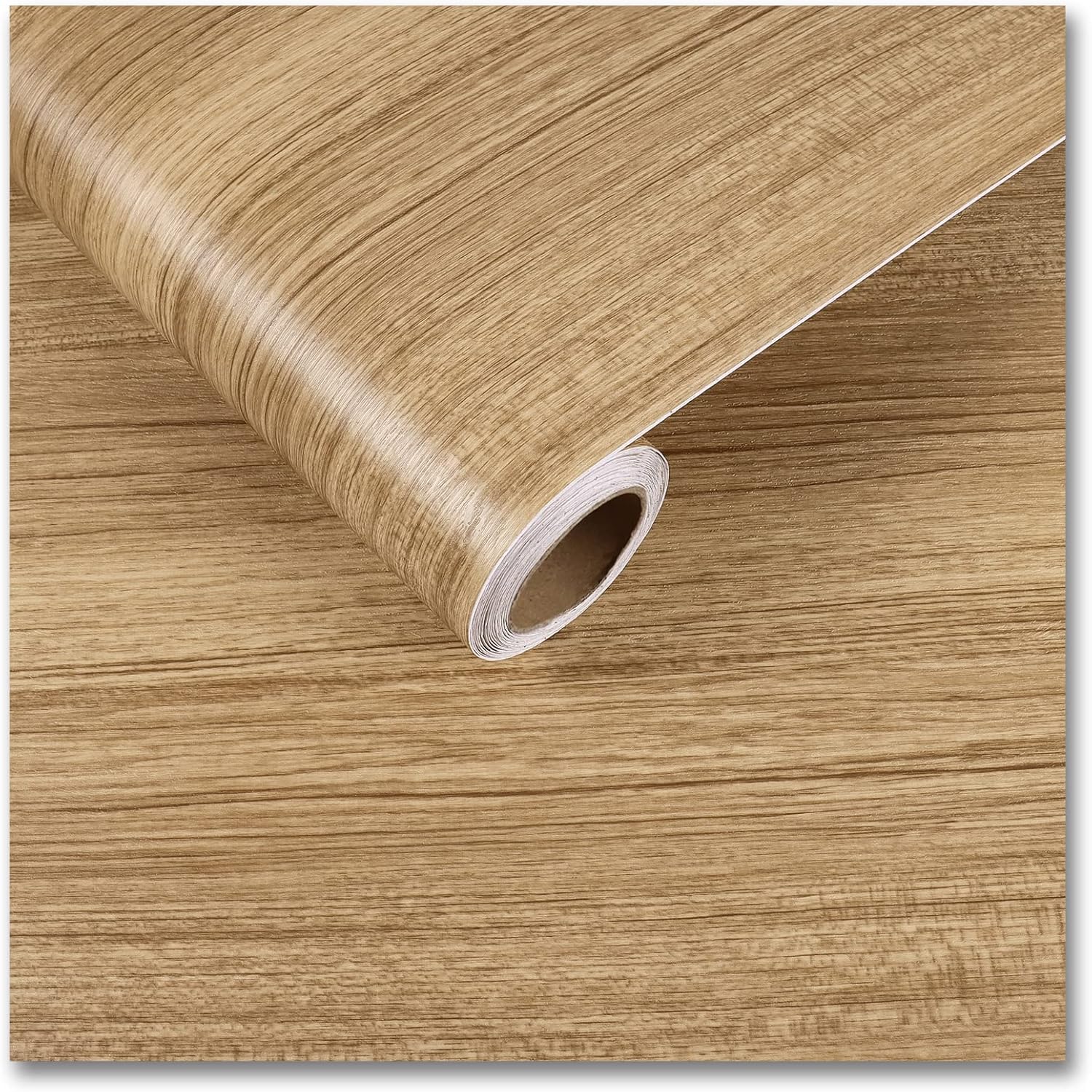 CRE8TIVE 24"x354" Brown Wood Contact Paper Peel and Stick Large Size Self Adhesive Wood Look Wallpaper Rustic Wood Vinyl Film Textured Thick Durable Paper Roll for Bathroom Countertops Cabinets Shelf