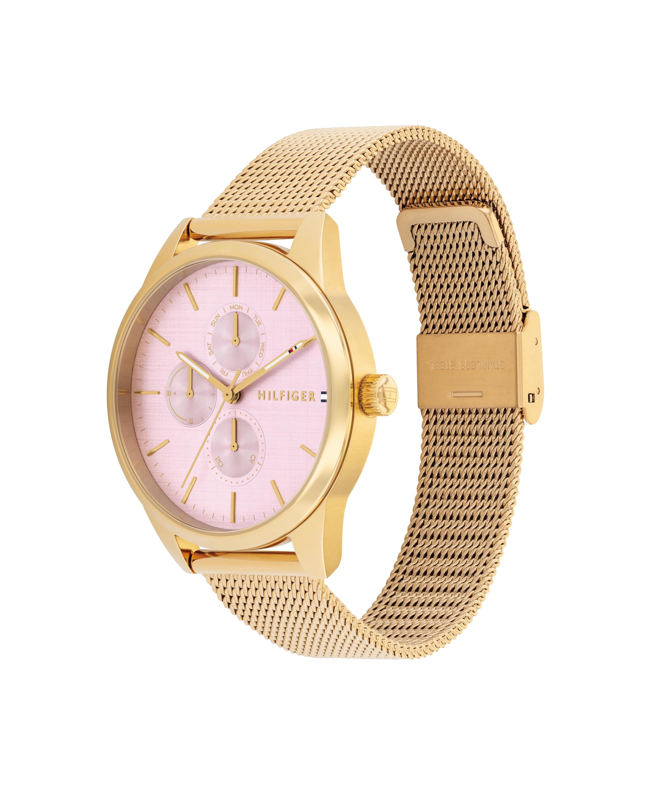 Tommy Hilfiger Orologio Analogico Multifunzione al Quarzo da Donna con Cinturino in Acciaio Inossidabile