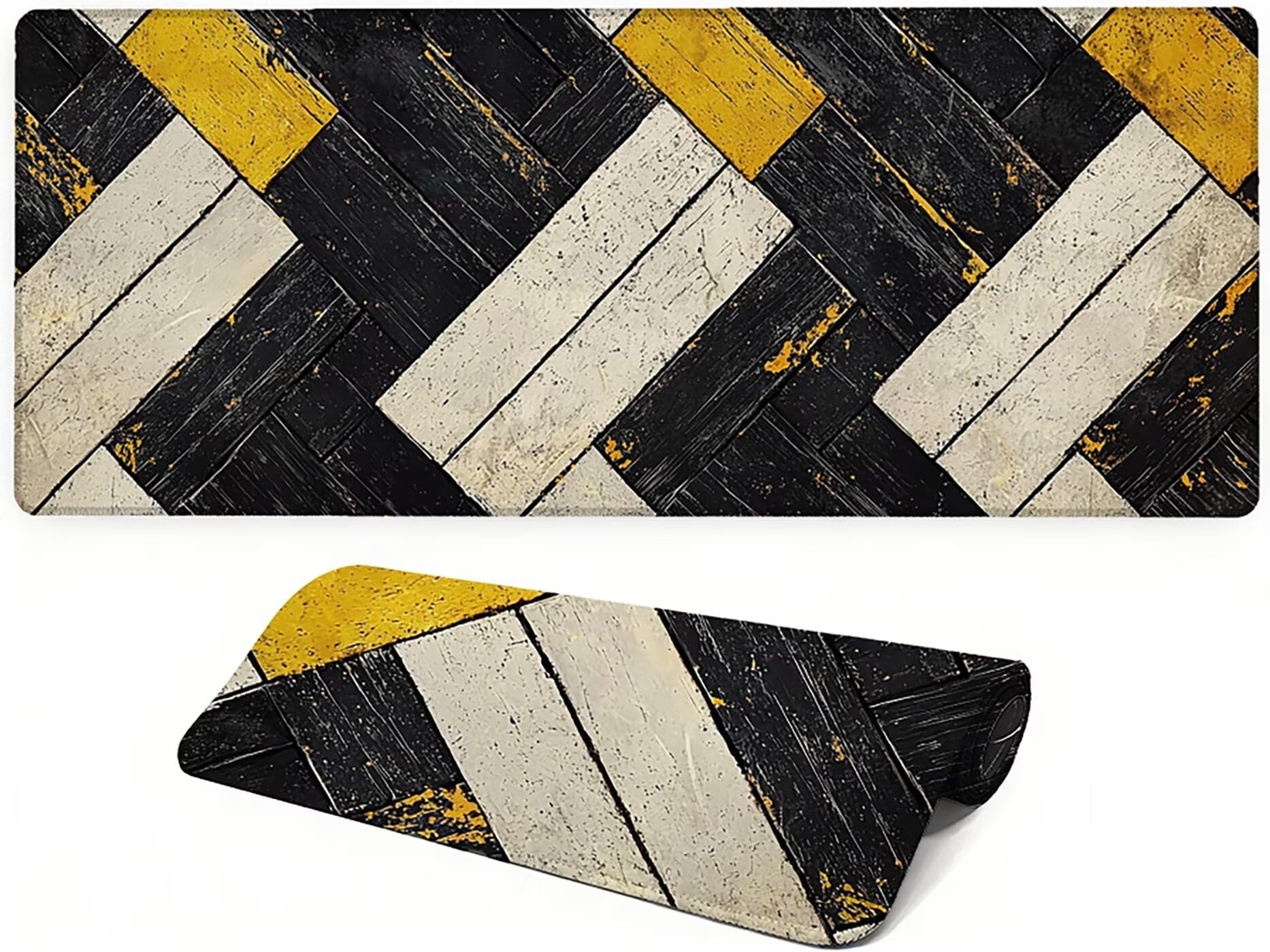 Lpfieonn Retro Großes Schreibtischunterlage, XXL Schreibtischunterlagen, Weiß XXL Wasserdicht Gaming Mousepad mit Vernähter Rand und Rutschfeste Gummibasis, für Laptop/Hause/Büro 120x60cm PF-3199