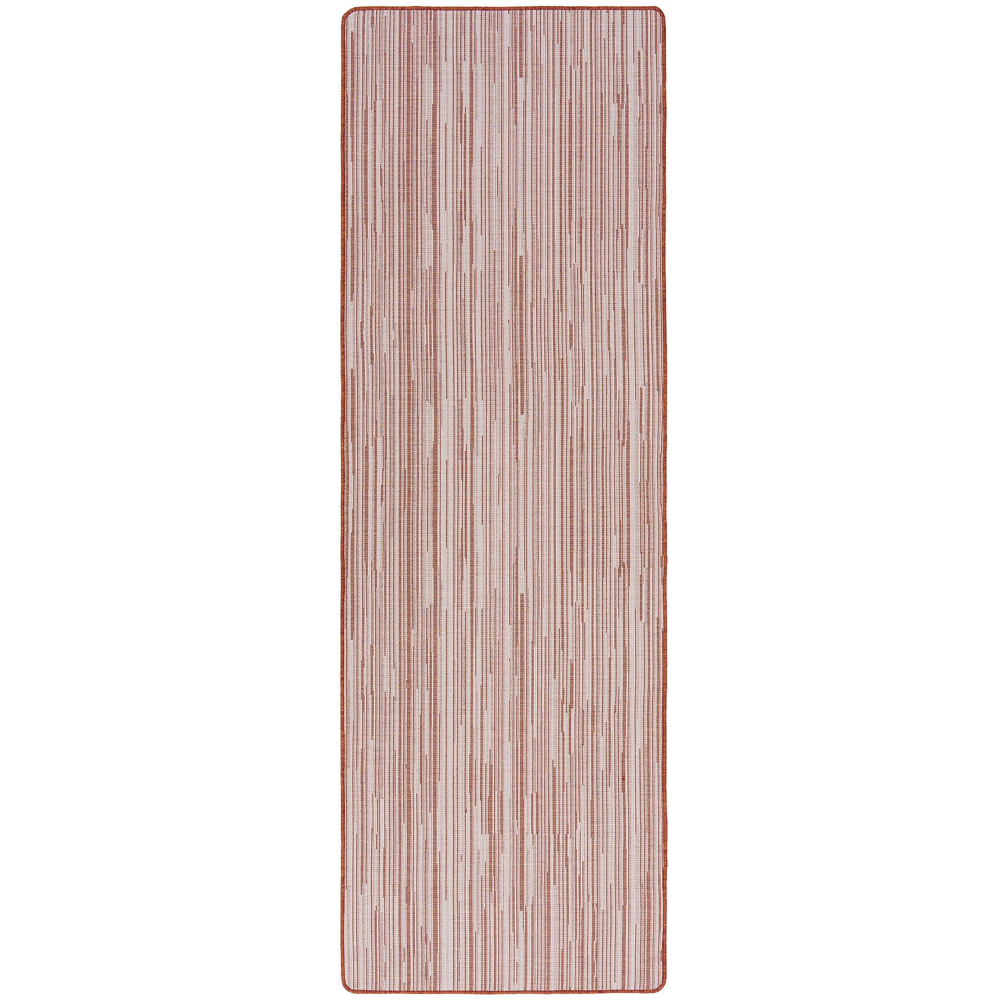 Snapstyle Tapis Couloir intérieur & extérieur Newport Terracotta – Tapis réversible à Rayures Modernes pour Couloir, Balcon et terrasse