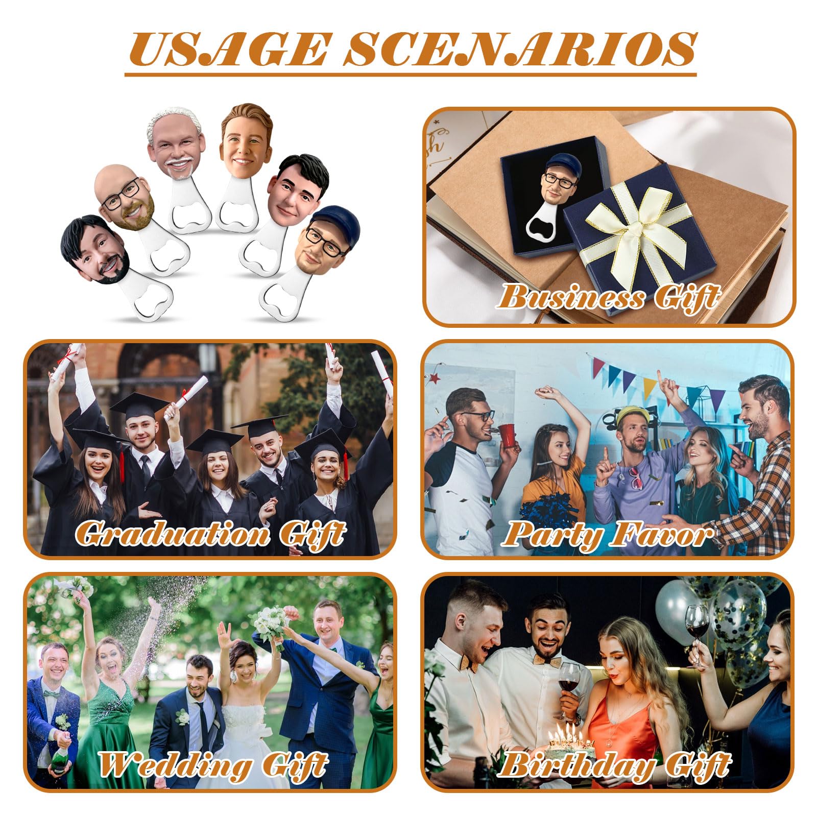 Abrebotellas personalizado con retrato 3D, abrebotellas de boda, regalos para invitados, abrebotellas de cerveza, regalo de padrinos de boda, regalos para restaurantes, bares, camareros, bodas