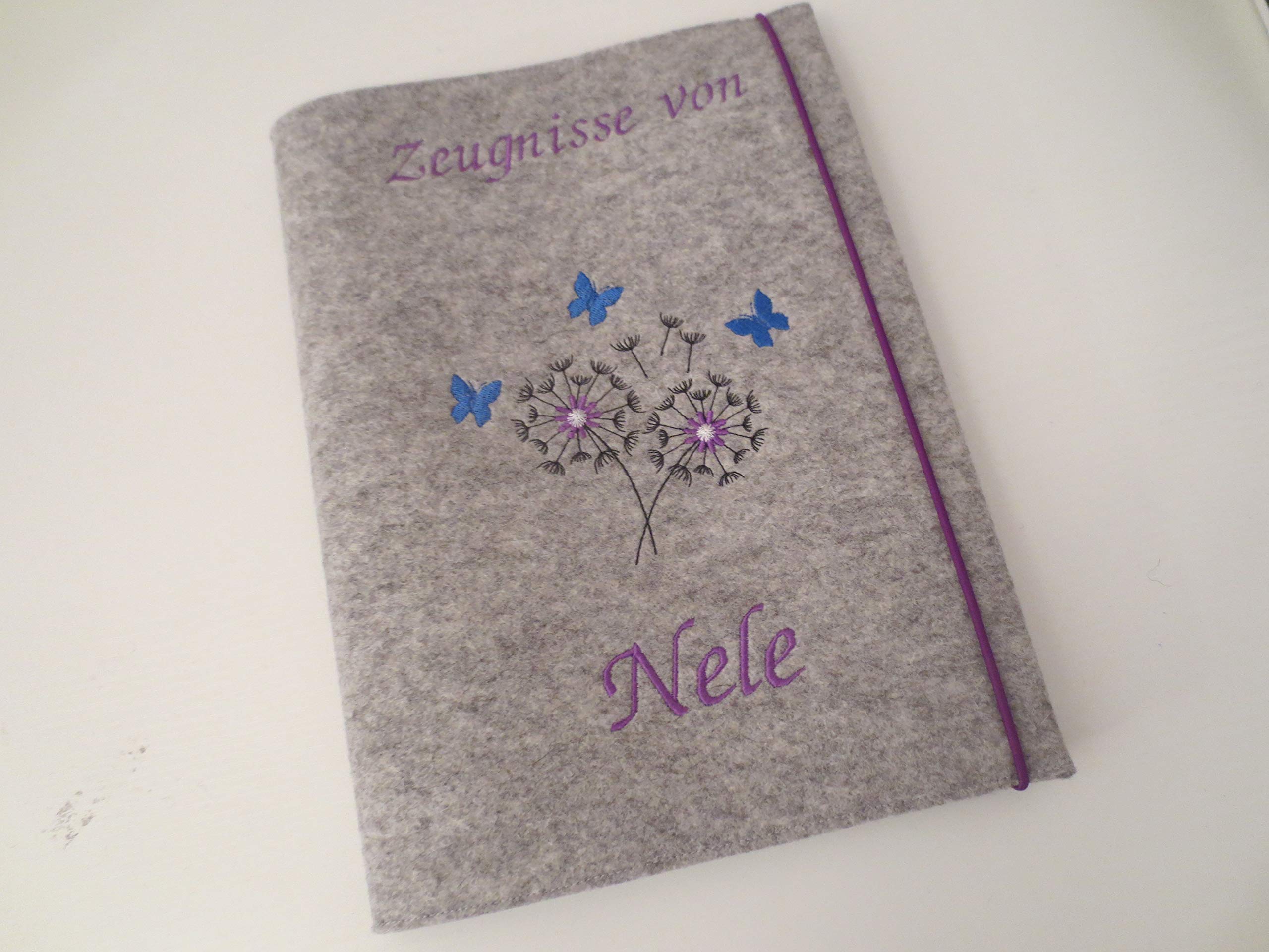Zeugnismappe Wollfilz Mappe Zeugnisse DIN A4 Grundschule Schule