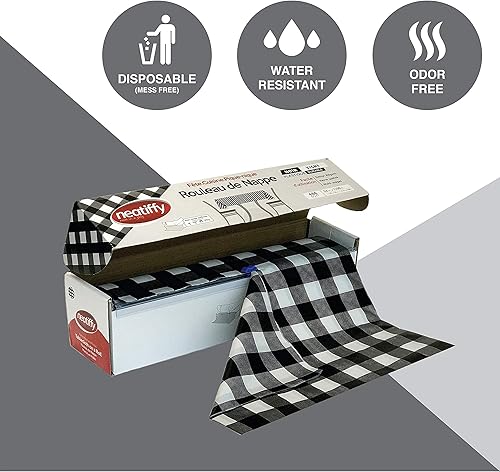 Miniatura 8 de Neatiffy Rollo de mantel de plástico desechable | 54 pulgadas x 108 pies | Mantel para mesas rectangulares, cuadradas, redondas ovaladas | picnic,