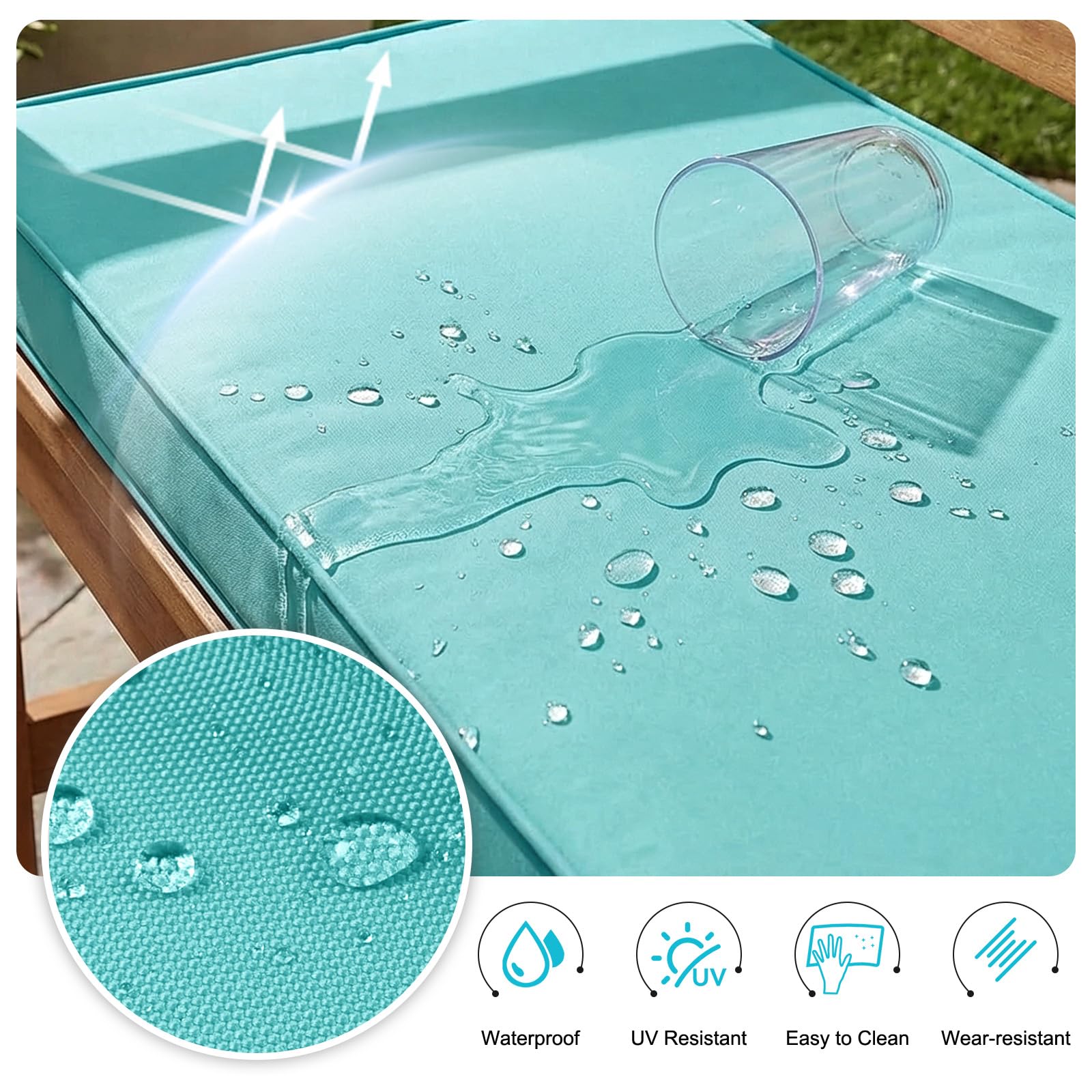 5cm Dick Bankauflage Stuhlkissen Outdoor Indoor 115x50cm für Gartenbank Sitzbank Hollywoodschaukel Kissen mit Rutschfester Unterseite und Paspel, Dunkelgrau