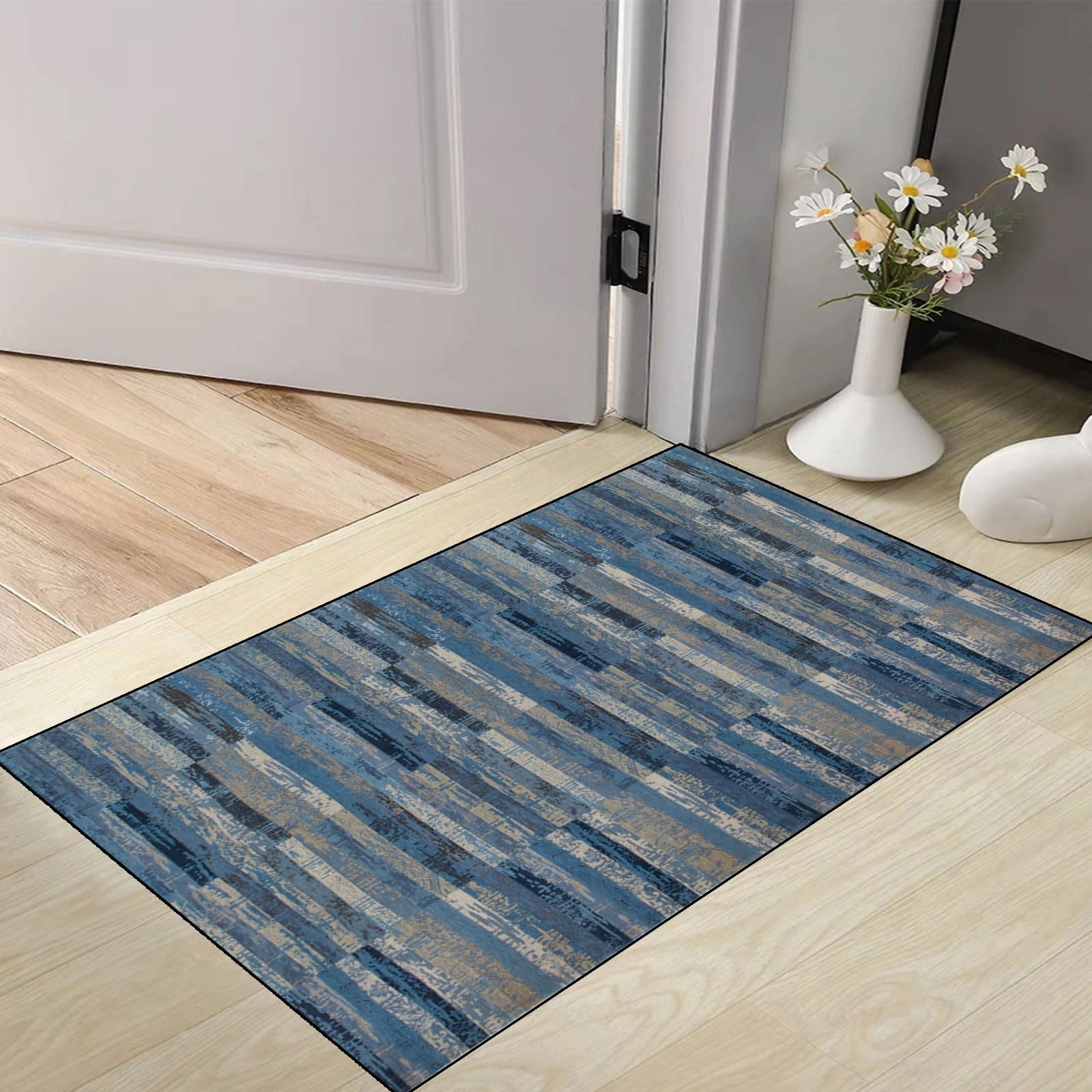 Teppich Läufer 50 x 250 cm rutschfest Waschbar Schmutzfangmatte Anpassbar, Modern, Kurzflor, Weich für Küche, Flur, Wohnraum Büro, E