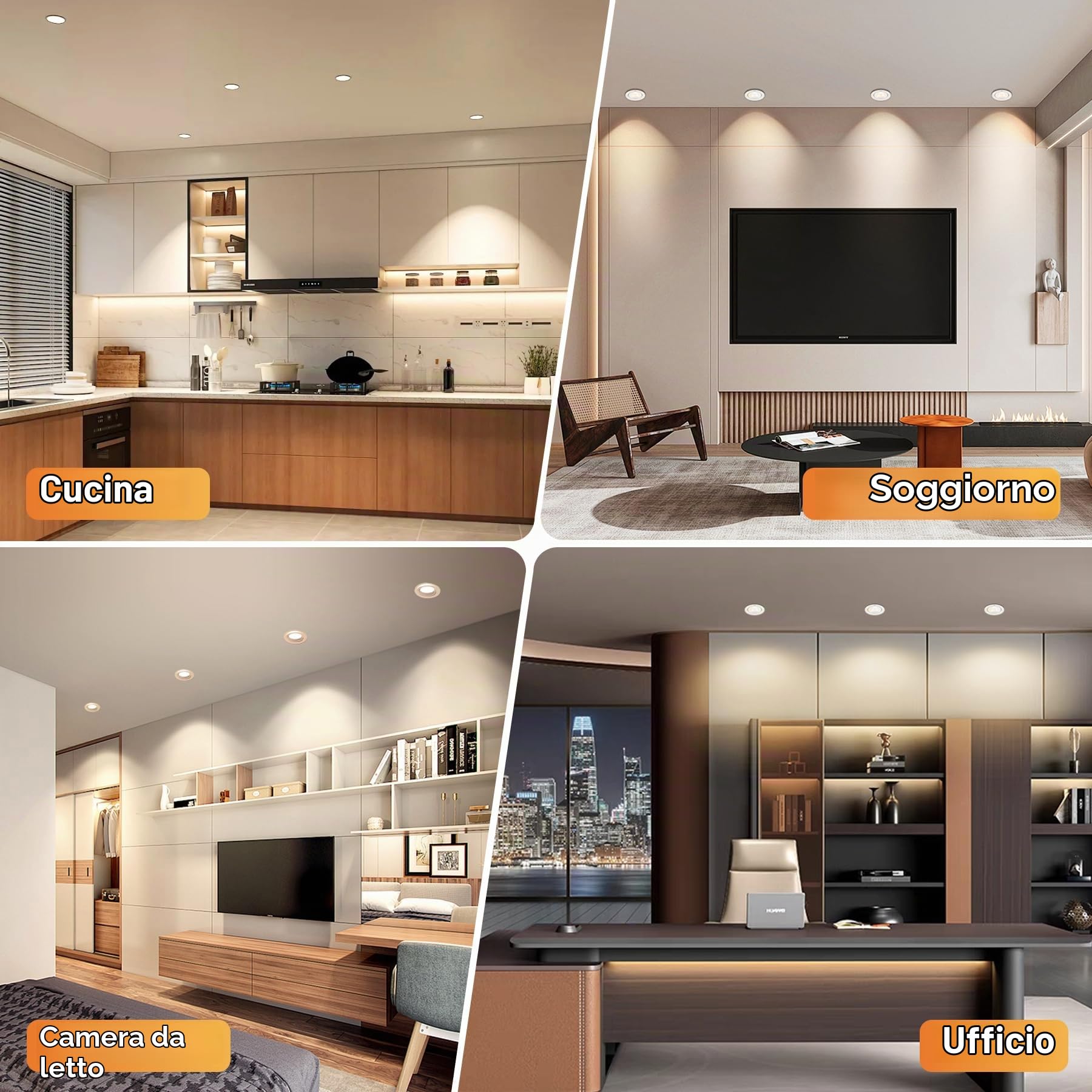 KYOTECH 10x Modulo LED Ultrapiatto ø50x23mm Dimmerabile 3CCT Bianco caldo 3000K Bianco naturale 4000K Bianco freddo 6500K Sostituzione per MR16 GU10,120°per faretti da incasso a soffitto plafoniere
