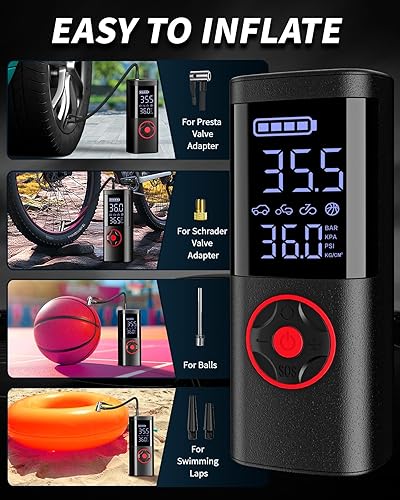 Miniatura 2 de Compresor de aire portátil del inflador del neumático, bomba de aire portátil 150PSI