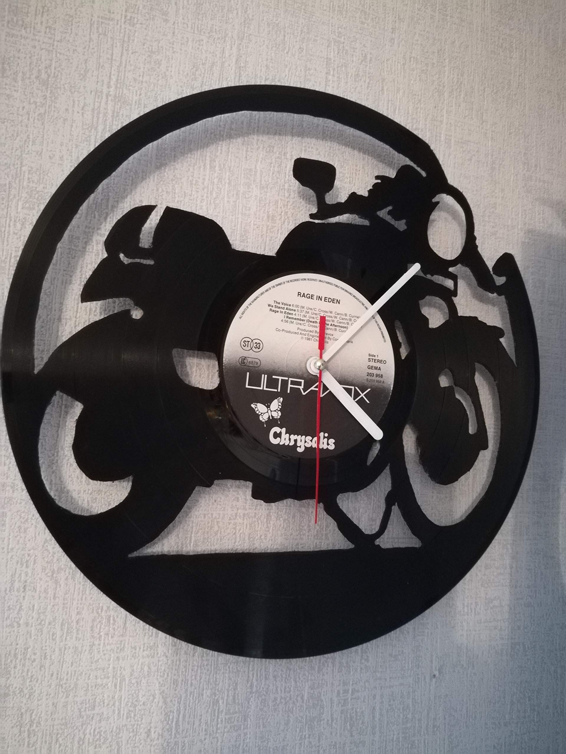 Buy WALL CLOCK VINYL MUFFLER WITH MOTORCYCLE MOTO UPCYCLING DESIGN