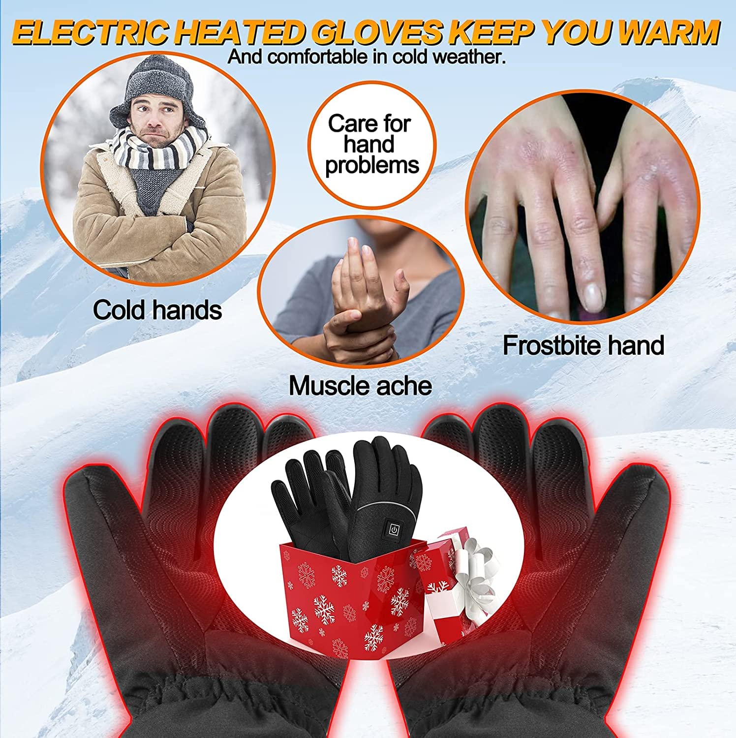 Guanti Riscaldati USB Yotako – Uomo/Donna – Ricaricabili, Touchscreen, Lavabili – Calore 38-45°C