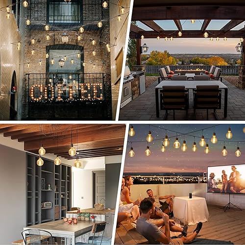 Miniatura 7 de Bombilla Edison G80 Globe Edison, vintage, grande, paquete de 4 bombillas Edison, bombillas de filamento en espiral, base E26, luz suave ámbar, 60