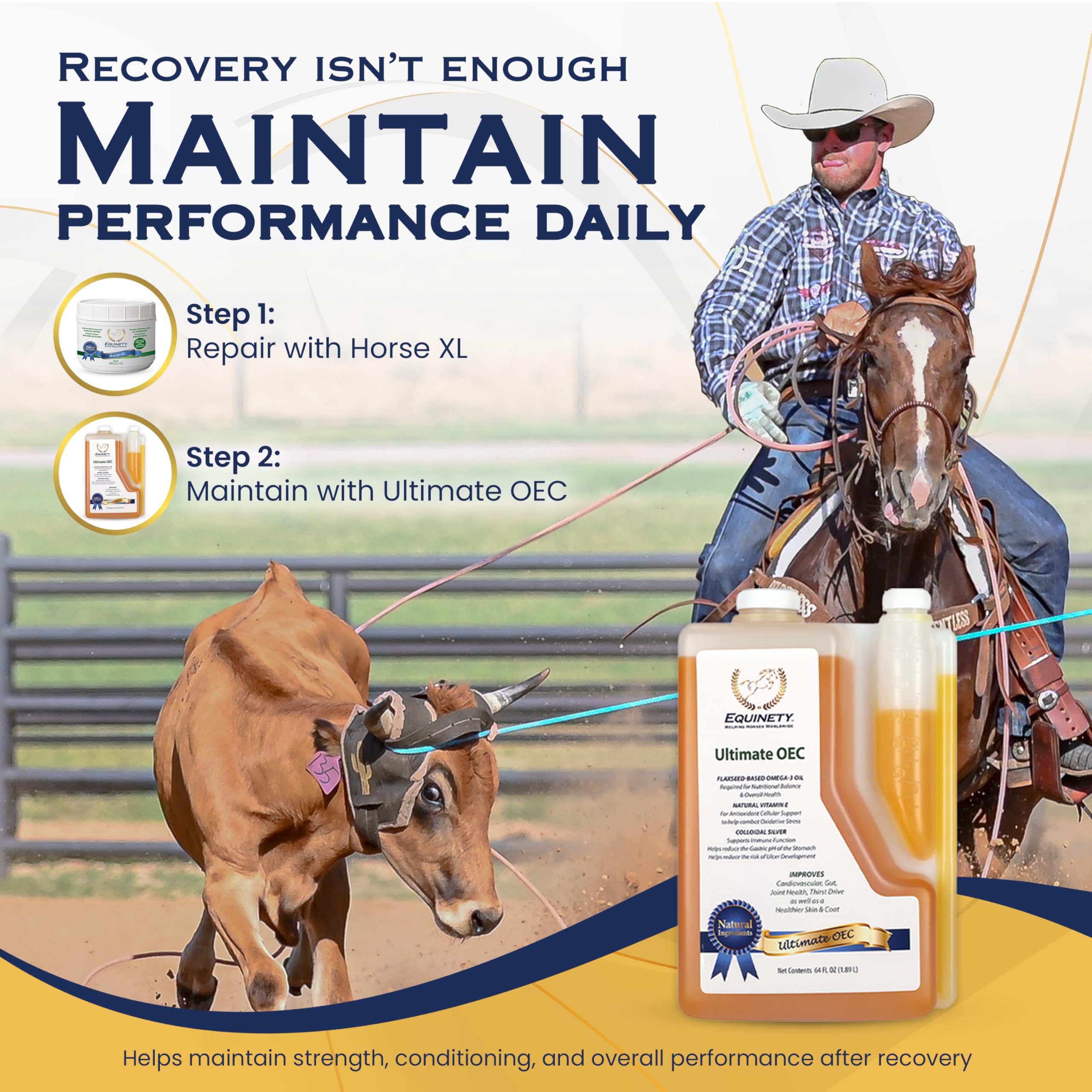 Equinety Ultimate OEC Horse Oil for Coat, Hoof & Joint Support, 64 fl. oz. — Amazon image 2