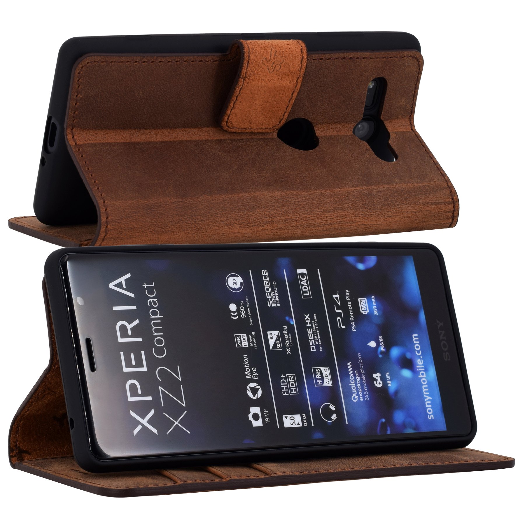 Custodia a libro nera Avizar per Sony Xperia X