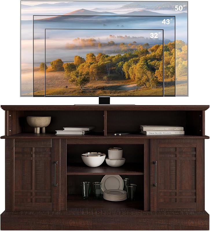 BELLEZE 48" Norrell TV Stand & Media Entertainment Center - Espresso image 6