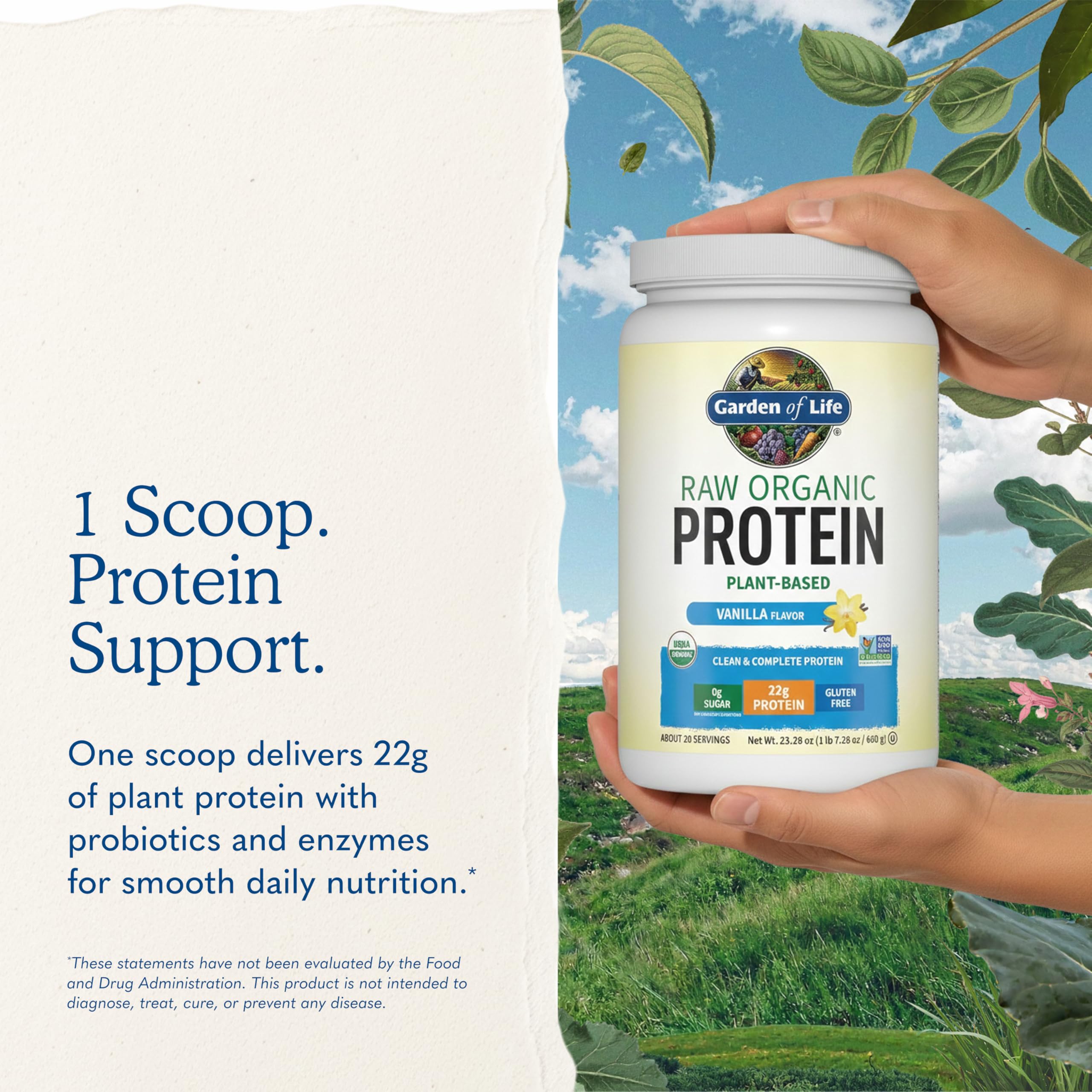 Garden of Life Raw Organic Protein Powder, Vegan, Vanilla, 20 Servings — Amazon image 7