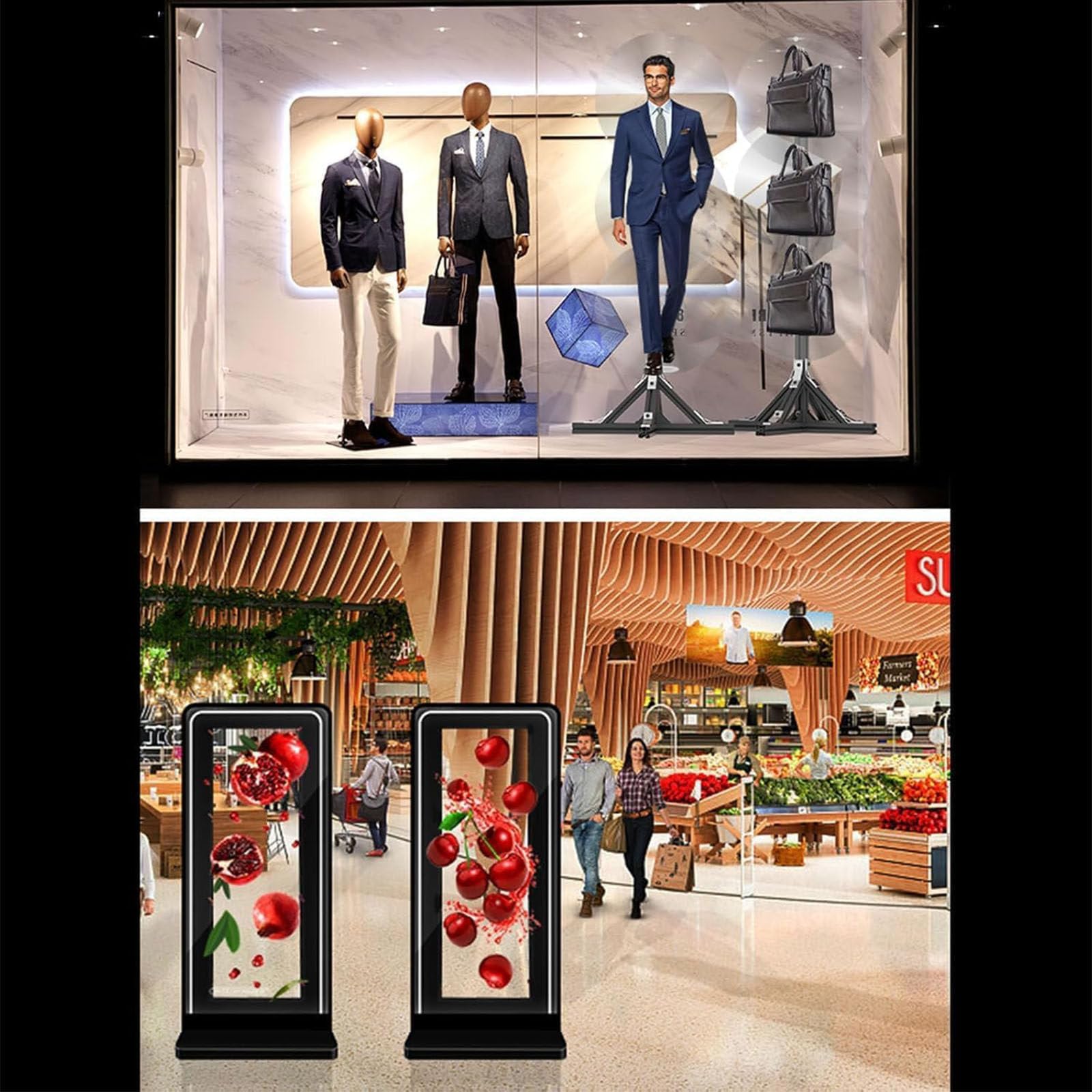 3D-Hologramm-Projektorventilator mit APP-Steuerung, LED-Drehdisplay für interaktive Werbung – auffällige 3D-Visuelle für Geschäfte und Bars, 62 cm