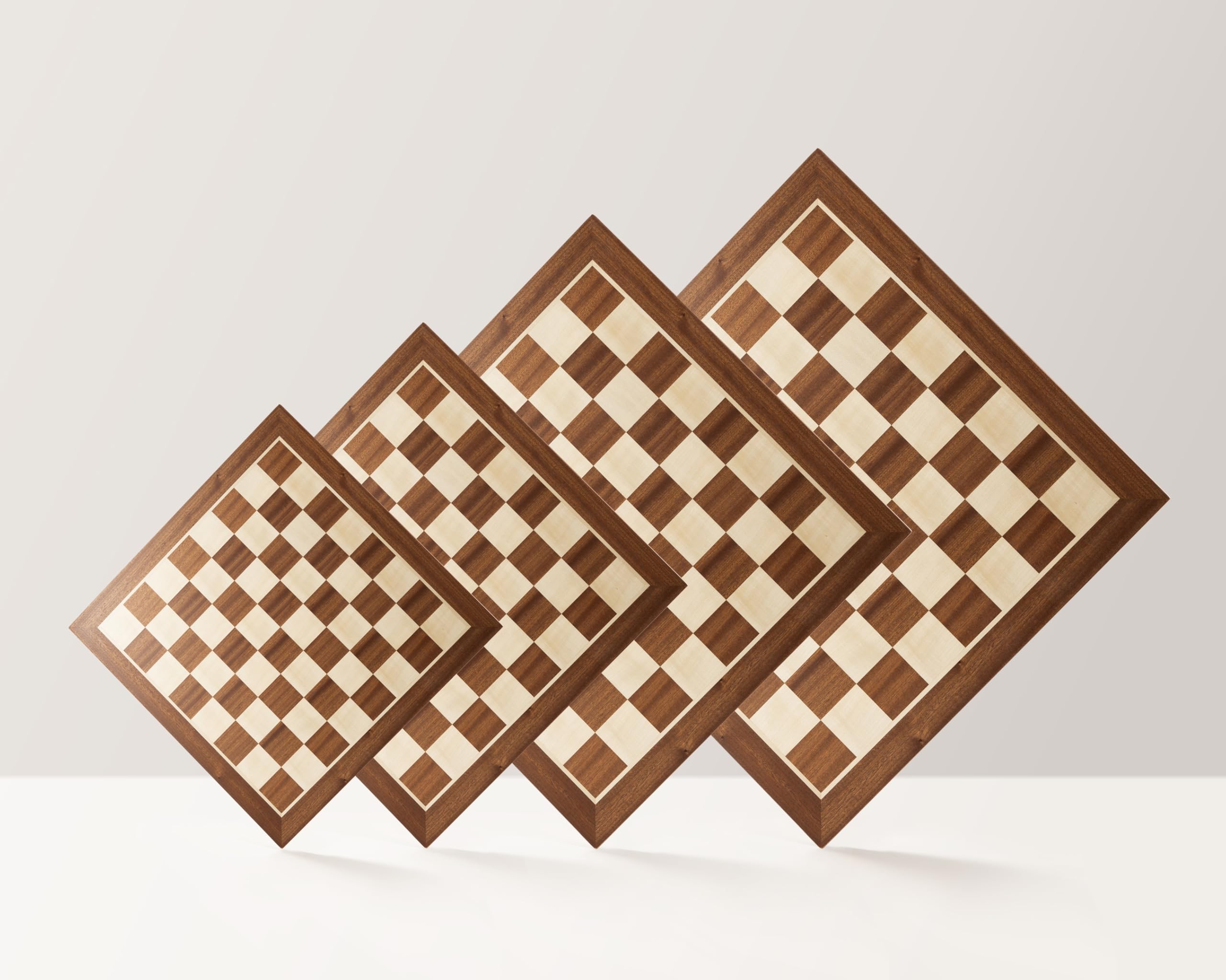 Sunrise Chess | Échiquier n° 5 | Pas de coordonnées | Acajou/Sycomore | Incrustations | Tableau de Tournoi | Design élégant | Idée Cadeau | pour Les nombres Moyens | Dimensions du Terrain : 50 mm