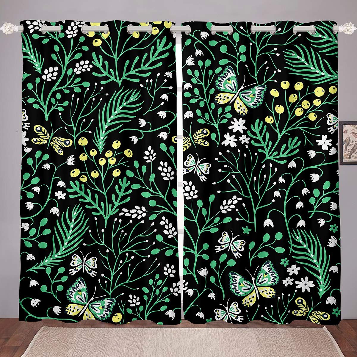 Habillages de fenêtre occultants océan pour chambre d'enfant 117x183