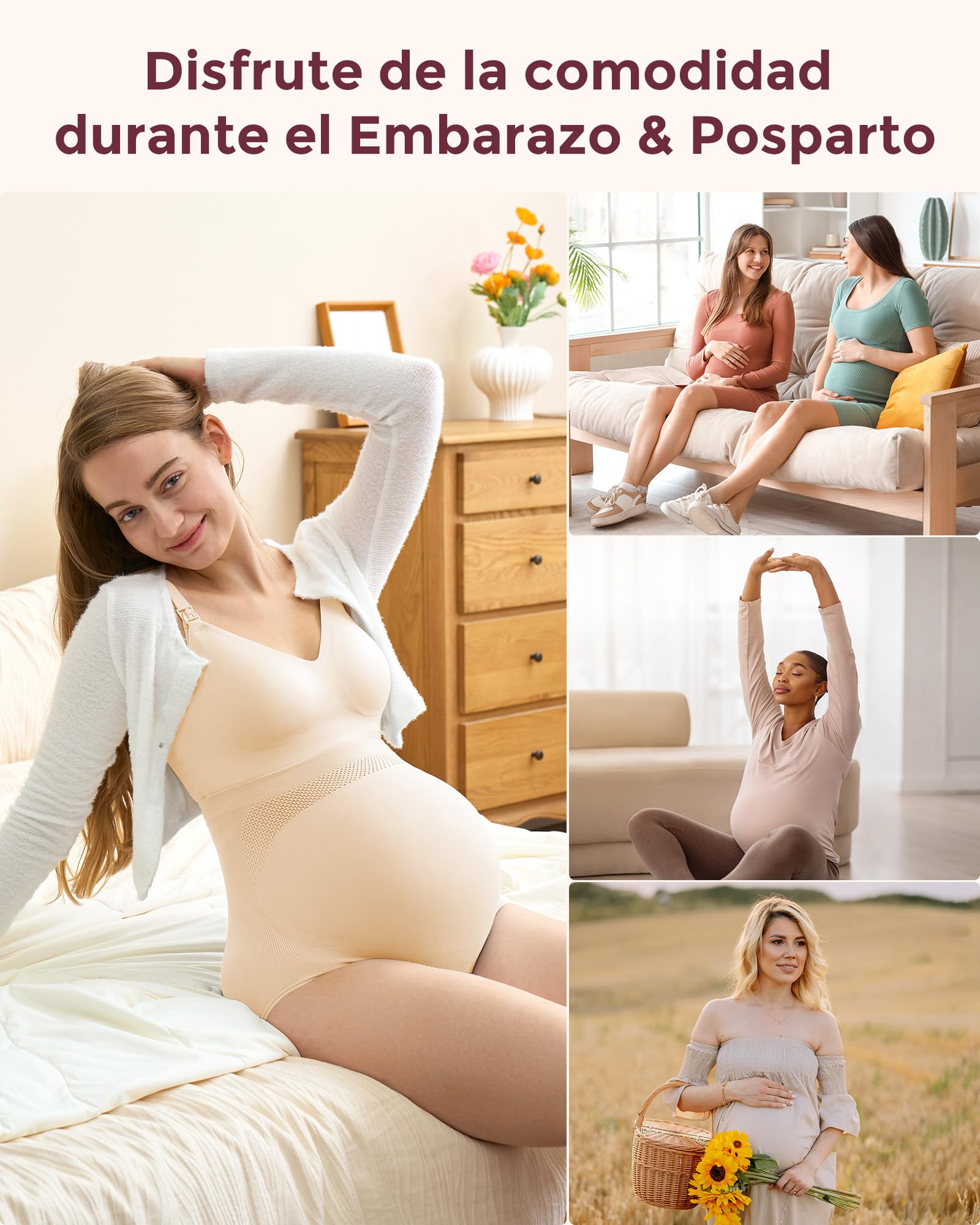 momcozy Bragas Premama para Embarazadas, Ropa Interior Maternidad Suave de Cintura Alta y Sin Costuras, Bragas Embarazadas con Ajuste sobre el Vientre