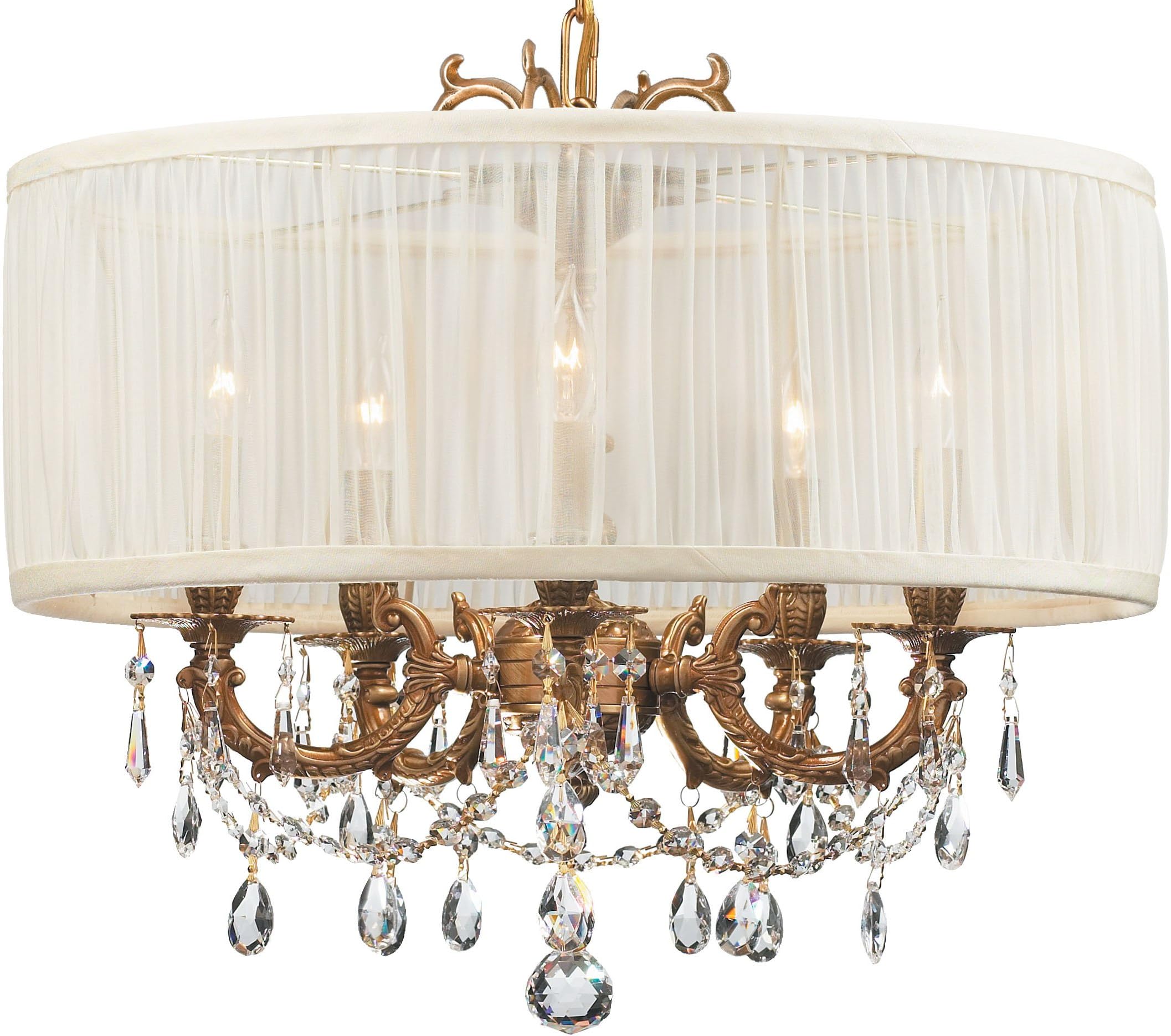 Crystorama Crystal Accents Five Light Mini Chandeliers from Gramercy collection in Brassfinish,