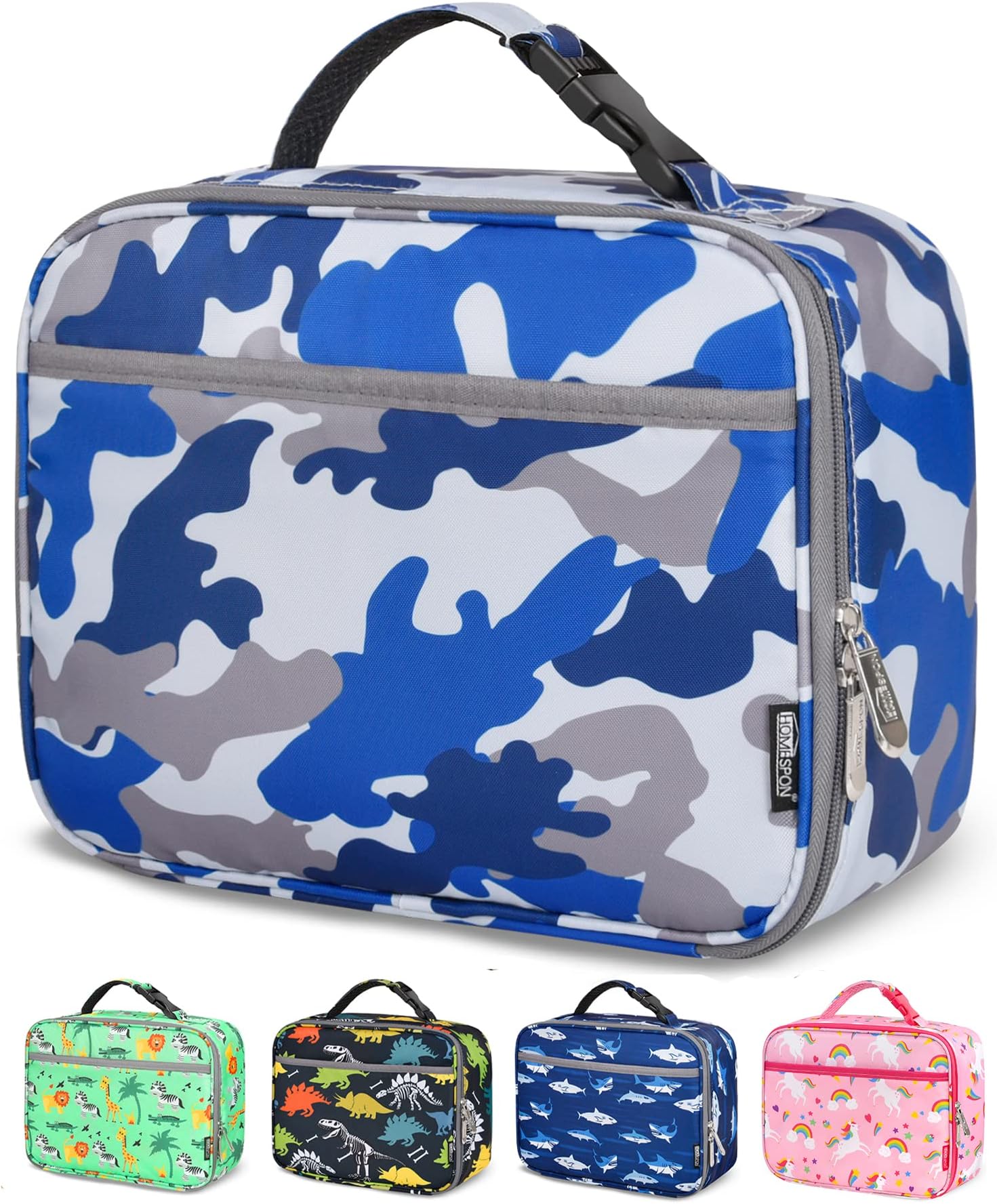Amazon.com: Insulated Lunch Box w Snack Pocket & Water Bottle Holder ...