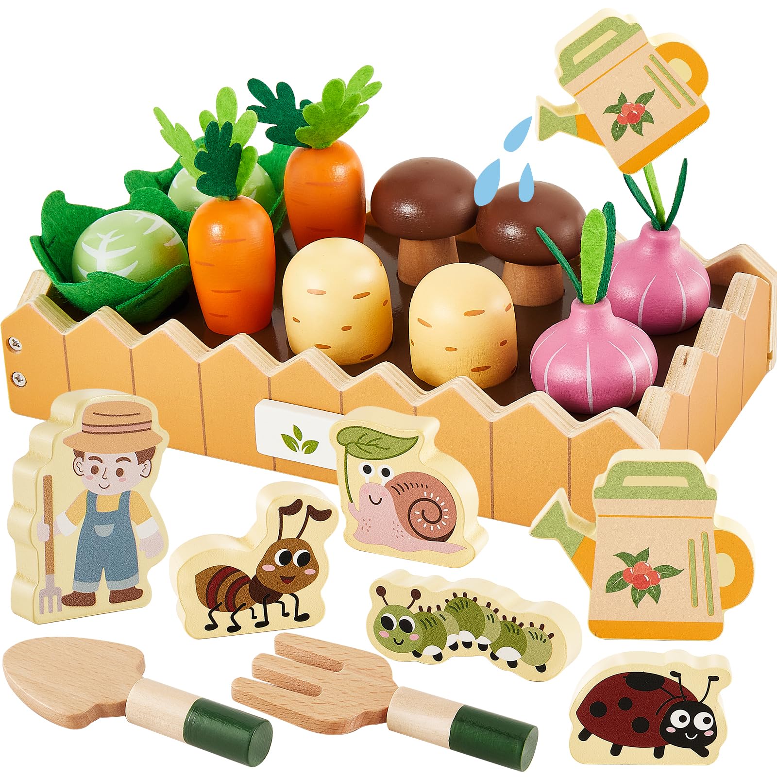 Amazon.com: HERSITY Carrot Harvest Game Wooden Toy Food Set