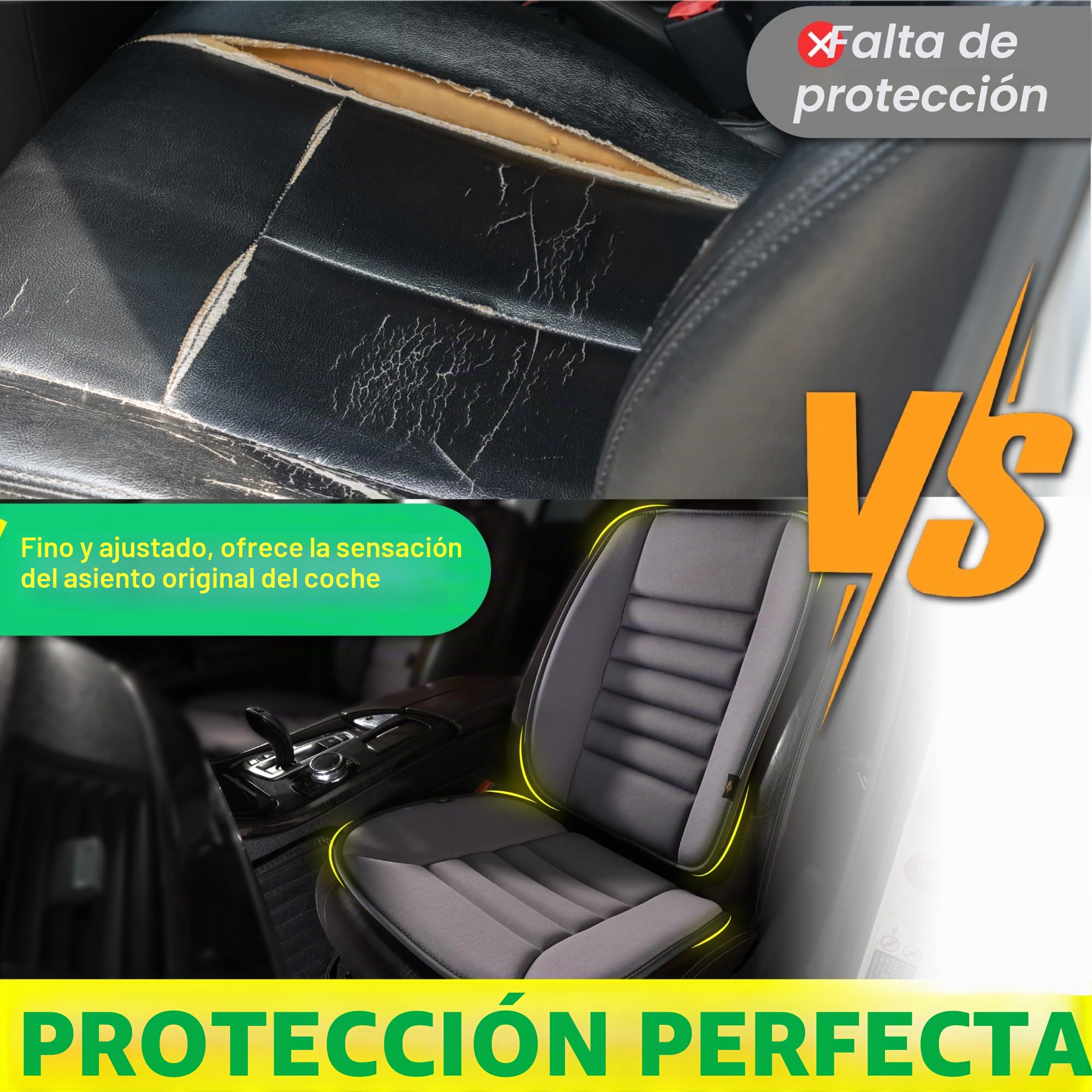 kingphenix Cojín para asiento de coche con almohada de apoyo para la espalda, espuma viscoelástica, color gris