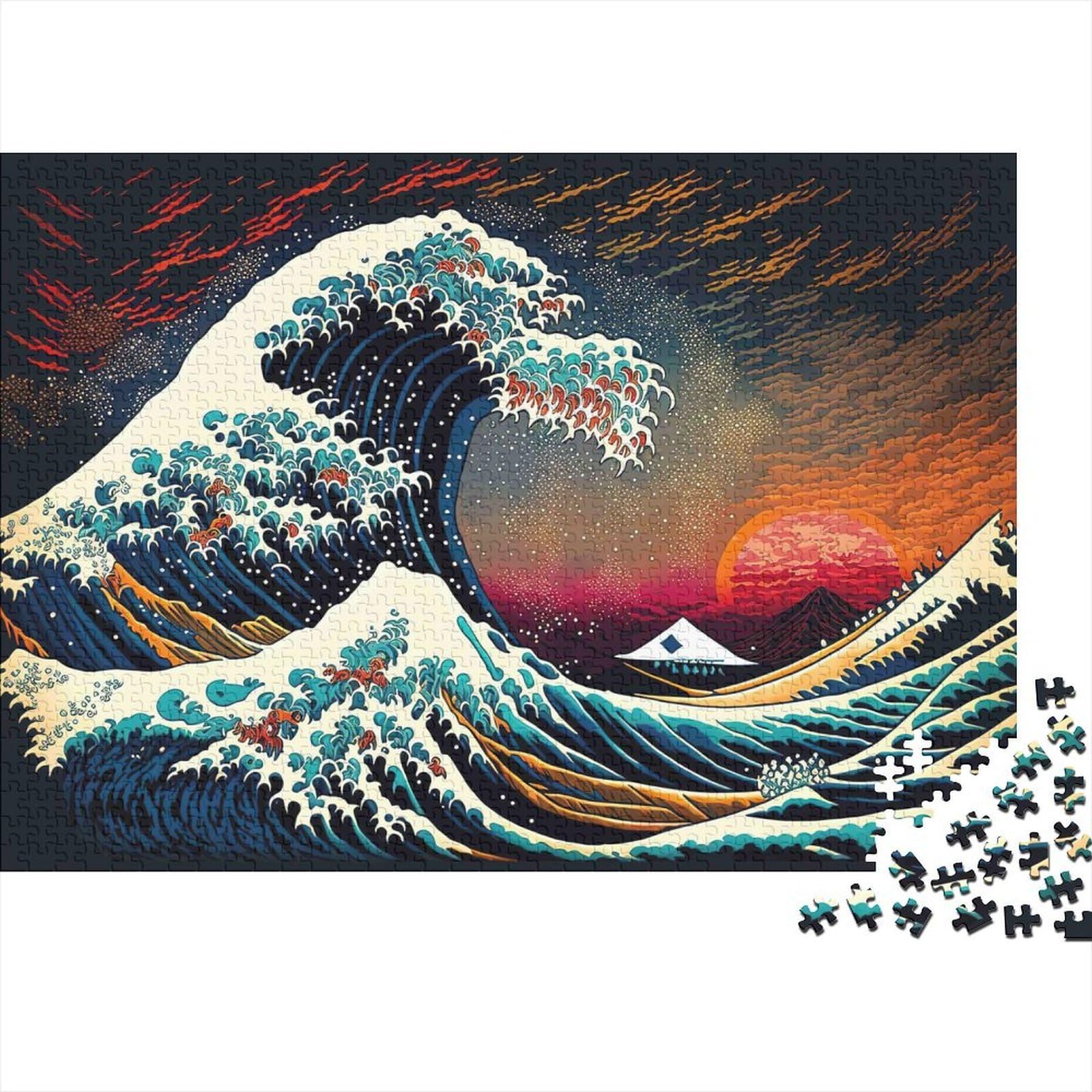 Great Wave Sunset Jigsaw Puzzle 1000 Pieces Adult Paper 38x26cm/1000pcs 38x26cm/1000pcs