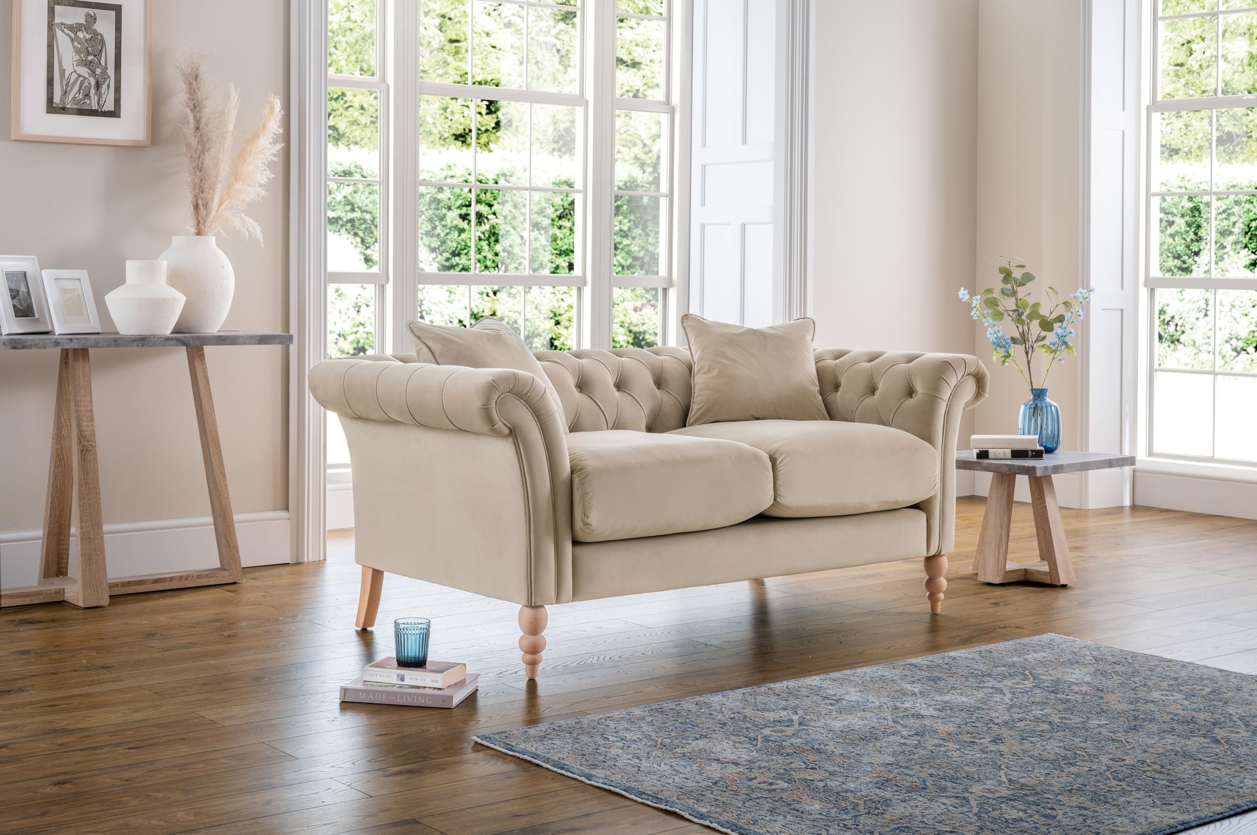Furniturebox UK 3 Seater Sofa - 'Olivia' Upholstered Modern Mustard ...