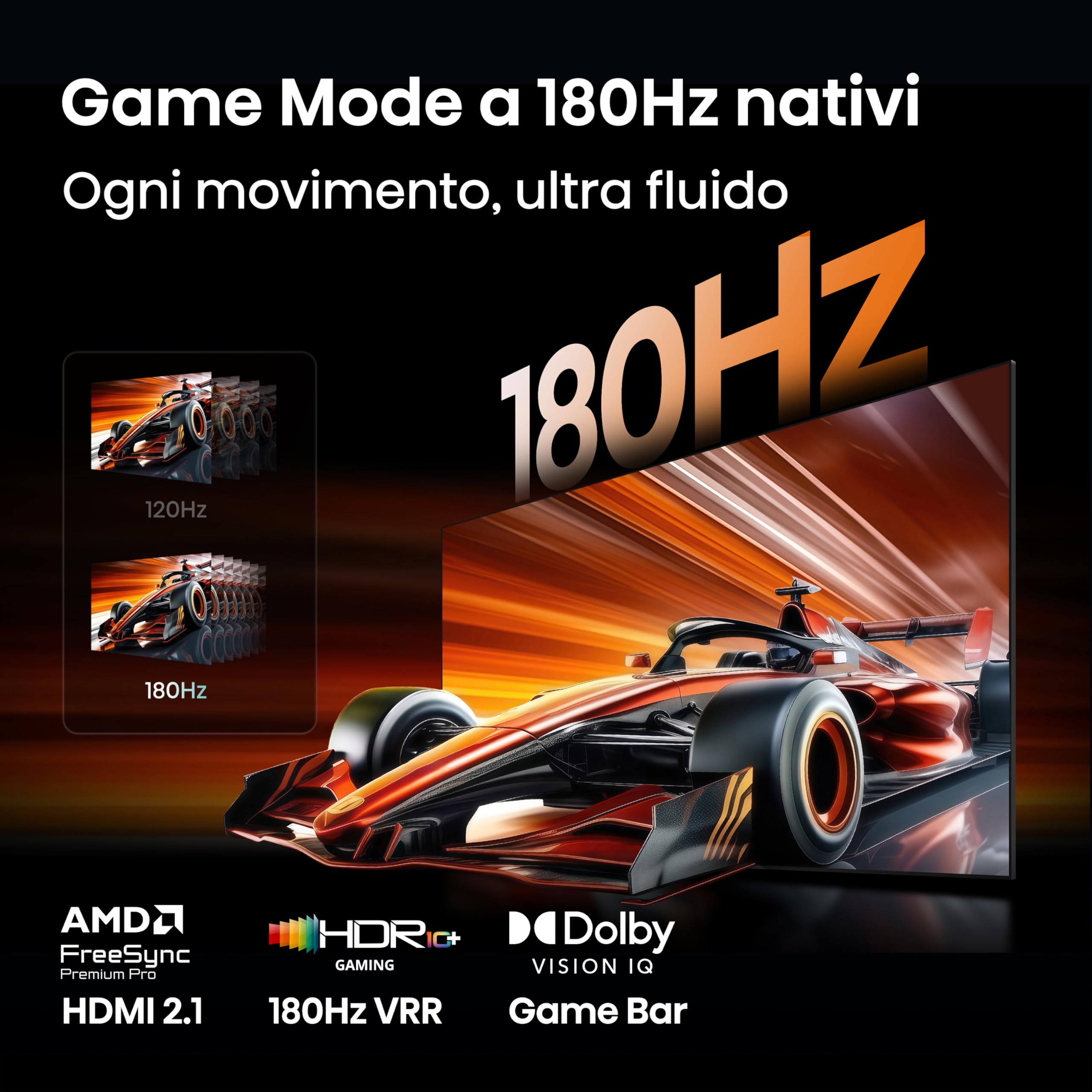 Hisense Smart TV RGB MiniLED 180Hz 75" 4K 75UR9S | Schermo Anti-Riflesso, Dolby Atmos 4.1.2 By Devialet, Dolby Vision IQ, IMAX, VIDAA OS, USB-C,Wifi 6, BT, Airplay2, 2026 Model