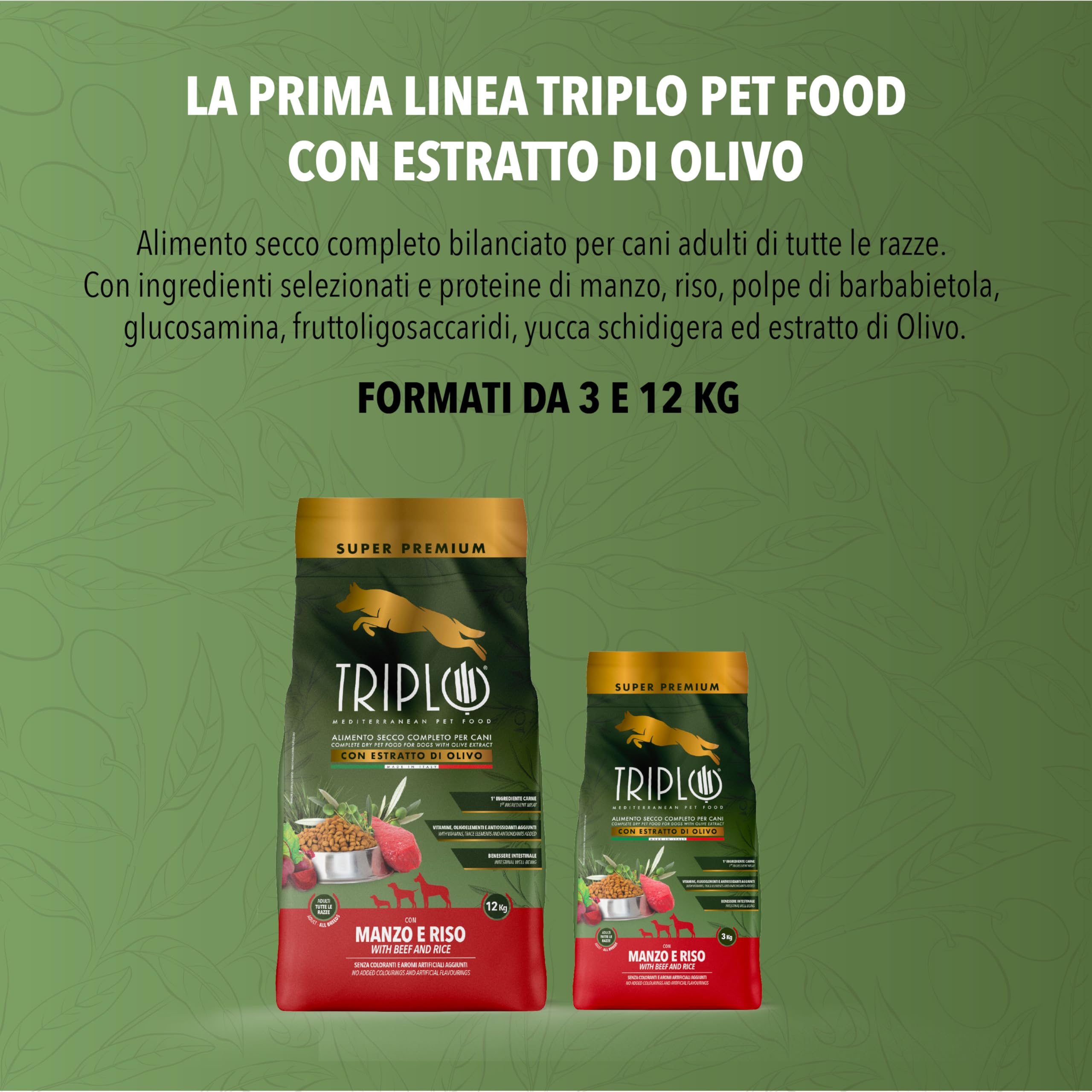 TerComposti - Triplo Pet Food Manzo e Riso 12kg, Ideale per Adulti