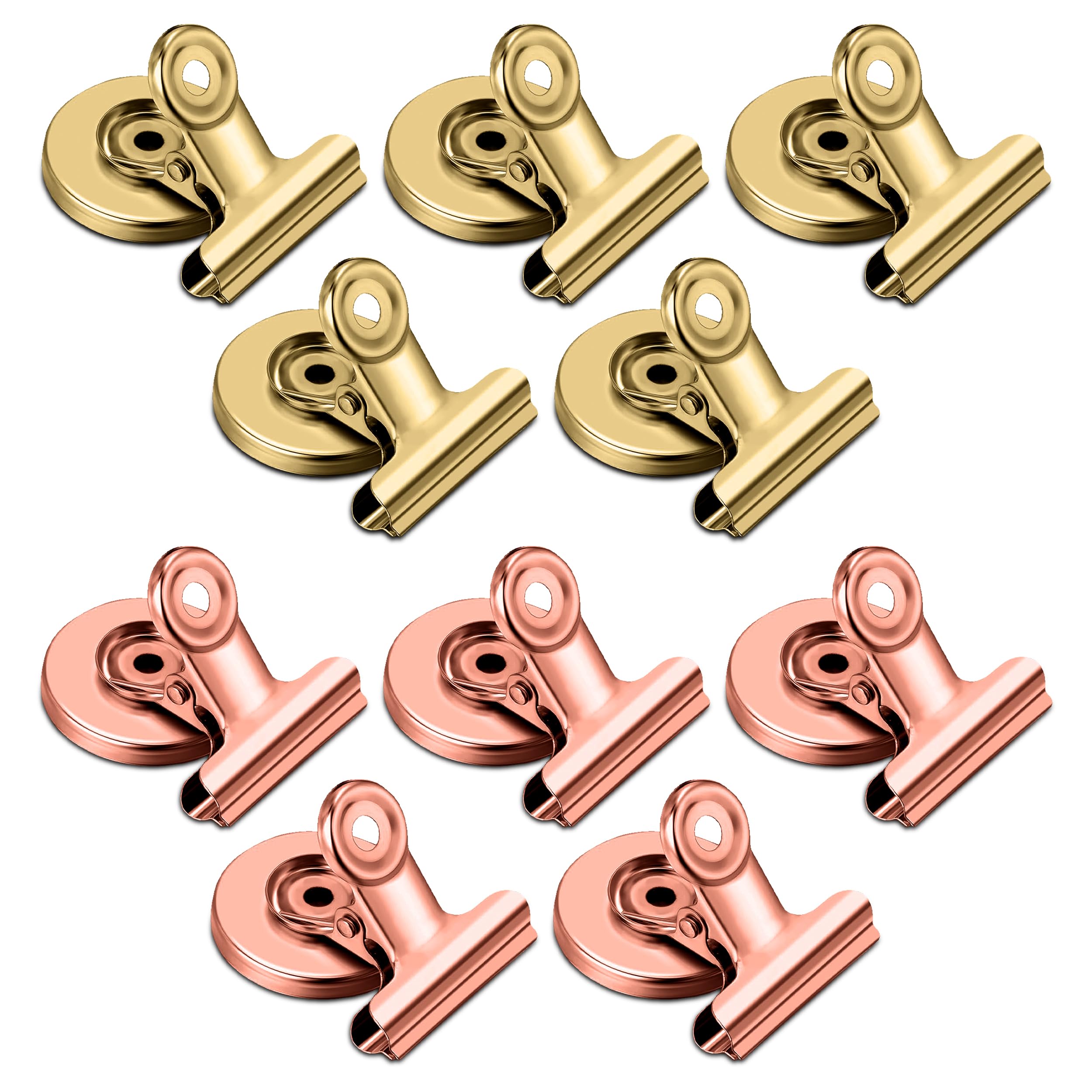 JJ PRIME - 10Pcs Magnetic Clips for Fridge | Colourful Magnetic Whiteboard Magnets | Fridge Magnet Clips | Notice Board Magnets | Magnetic Pegs Kitchen, Home, Office, School (Deluxe)