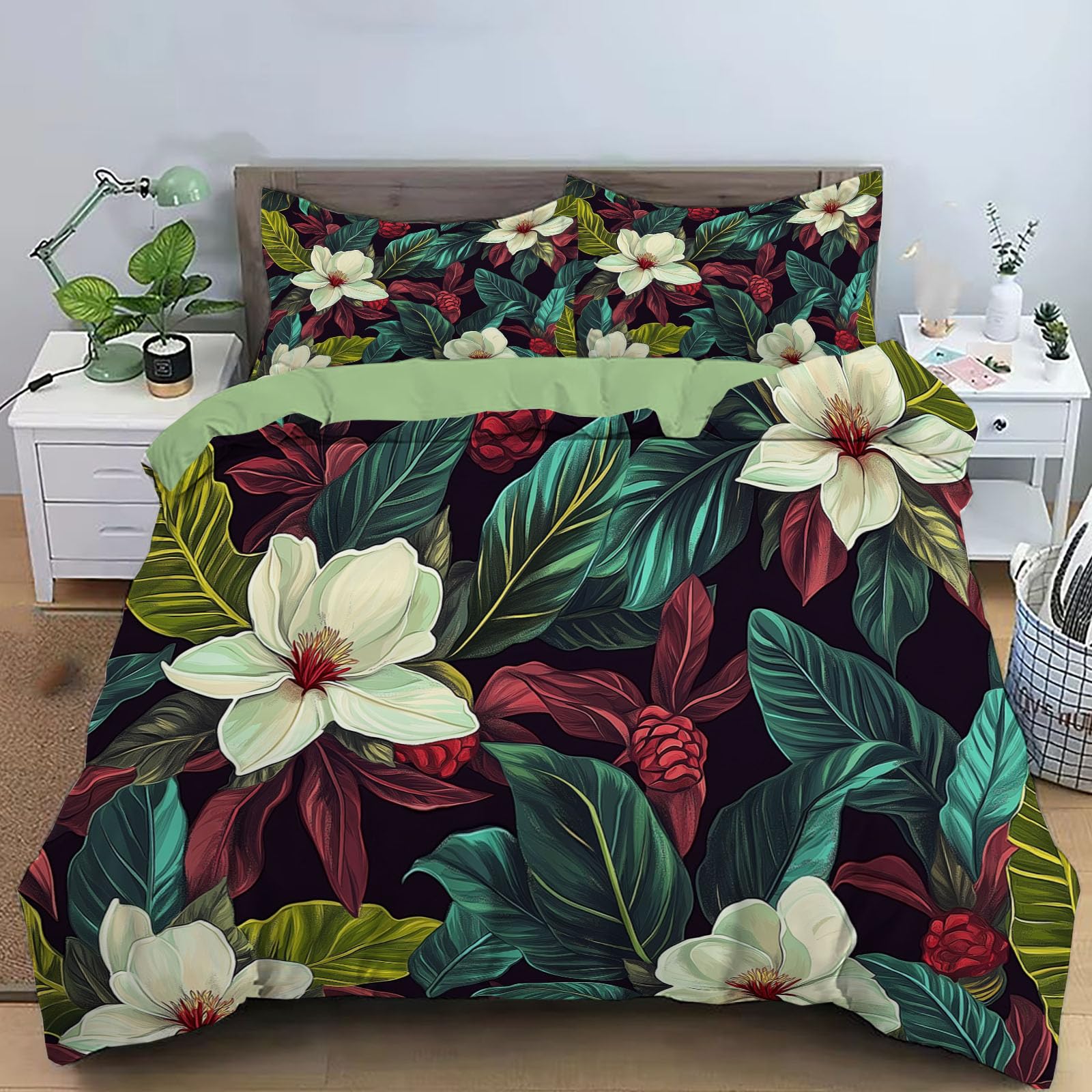 Housse de couette 140x200 microfibre magnolia psychédélique résistant aux lavages pour lit enfant