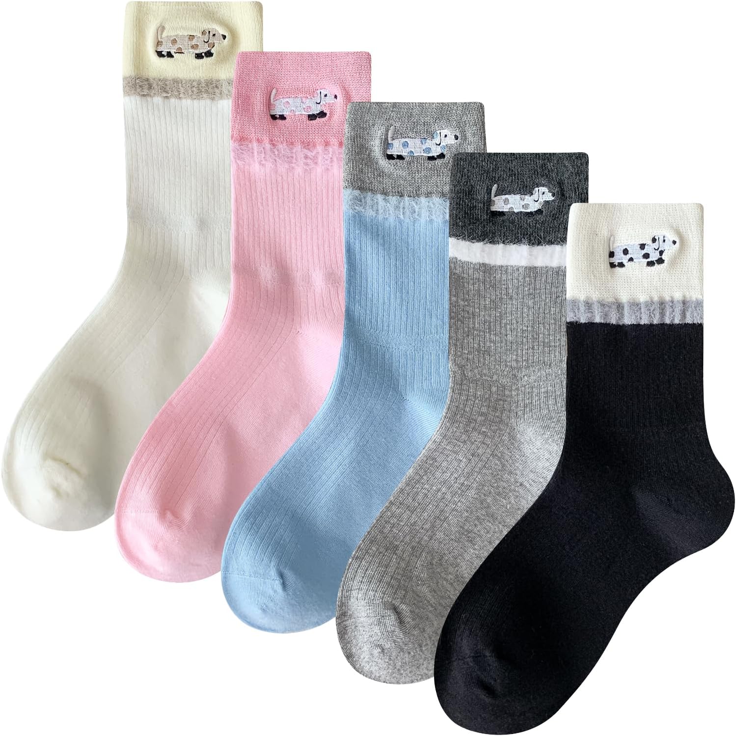 Daphene Women's Cute Crew Socks All Season | Premium Combed Cotton Breathable Cozy Soft | Fun Cartoon Designs | Holiday Gift