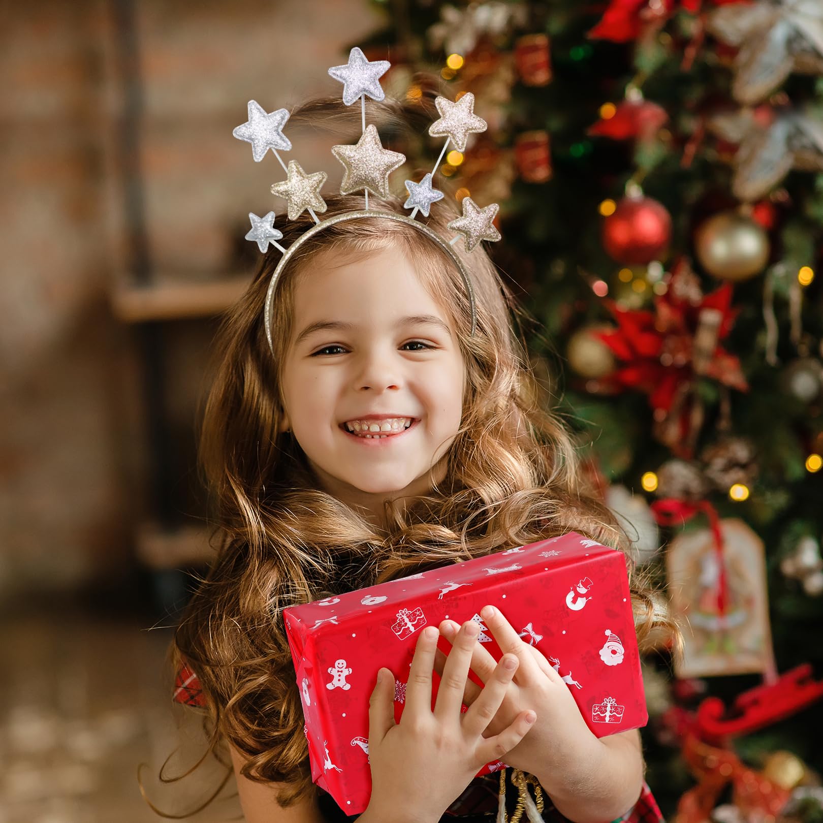 Star Headband Christmas Hair Accessories Xmas Accessories,Happy New Year Decoration for Ladies And Kids,Elastic Silicone Designs Bands,Different Funny Headdress for Holiday,Christmas Decoration - Image 4
