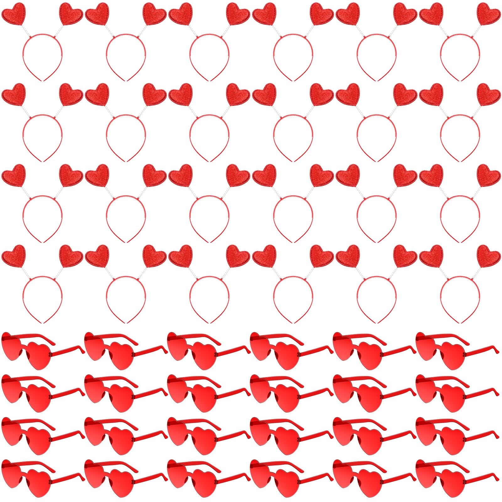 Lunettes de soleil et bandeaux cœur Saint-Valentin pour photobooth réussi