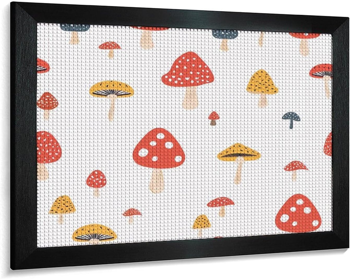 Colorful Mushroom Printed Diamond 5D Painting Kits DIY Full Drill Crafts for Home Wall Decor 16x20 Inch Blackwood 50 * 40cm