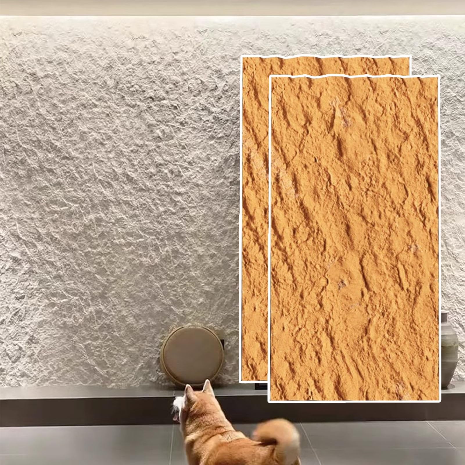 Paneles de pared estilo chapa de roca para transformar el revestimiento del fondo de tu TV
