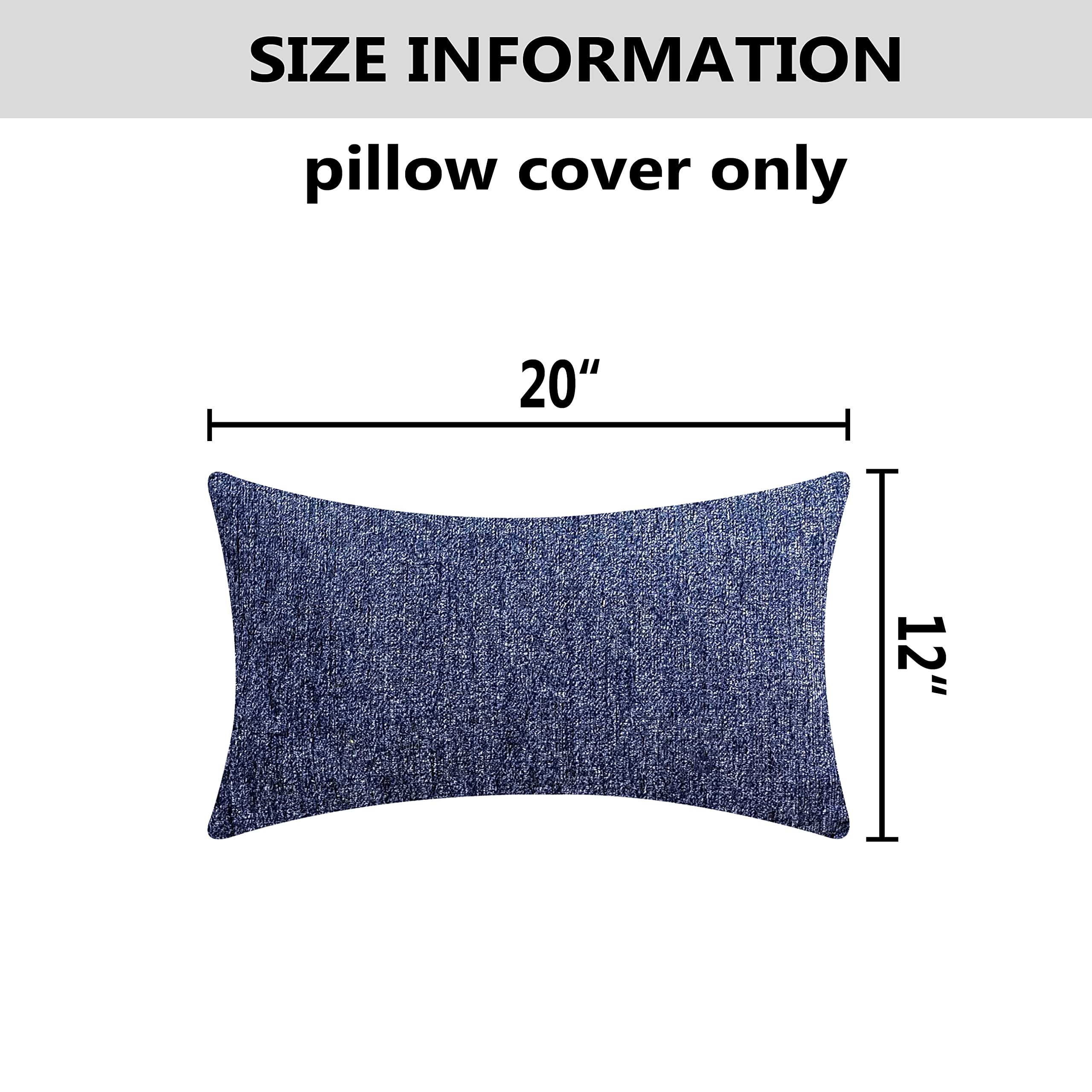 Amazon.com: Home Brilliant Navy Blue Rectangle Pillow Cover for