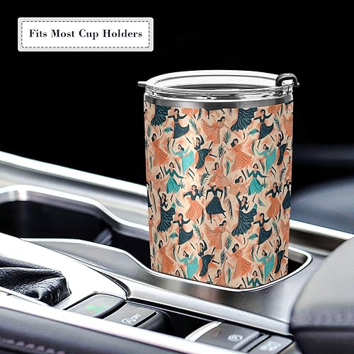 Miniatura 5 de Color Oil Painting Sense Dancer Stainless Steel travel coffee cup with Straw Lid 20oz coffee mug for coffee portable insulated tumbler with lid