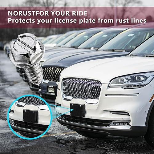 Miniatura 6 de 4 tornillos para matrícula, pernos de matrícula de vehículos domésticos, tornillos de acero inoxidable a prueba de óxido, kit de tornillos para