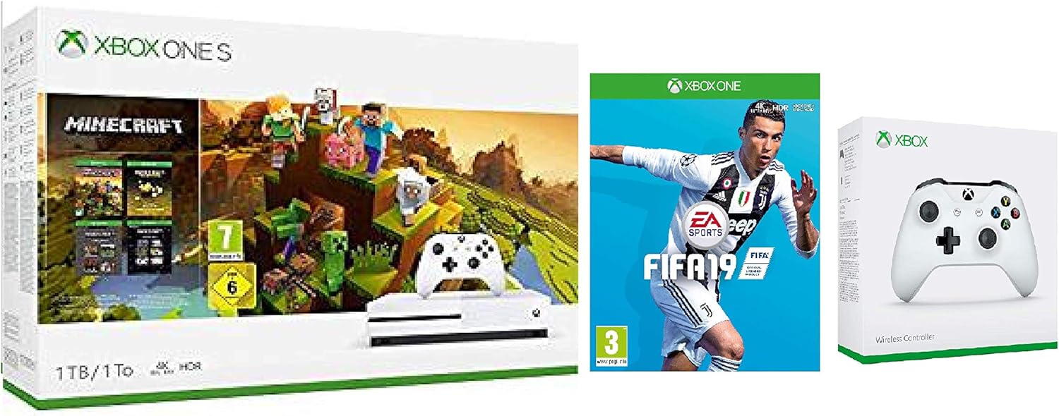 Xbox One S 1TB Console Minecraft Creators Bundle (Xbox One) + FIFA 19