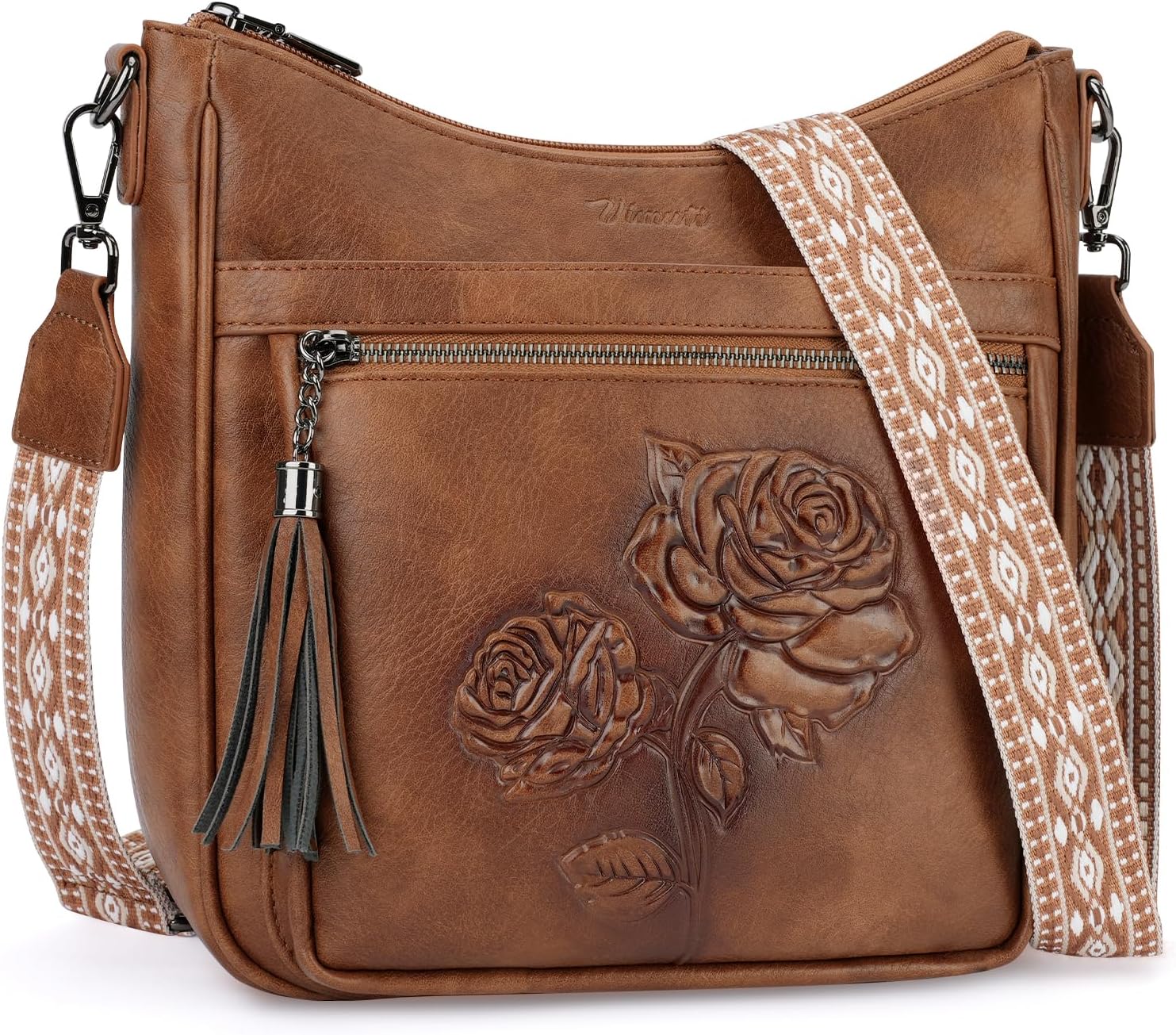 Crossbody Bags for Women Trendy Vegan Leather Hobo Purses Embossed Shoulder Handbag...