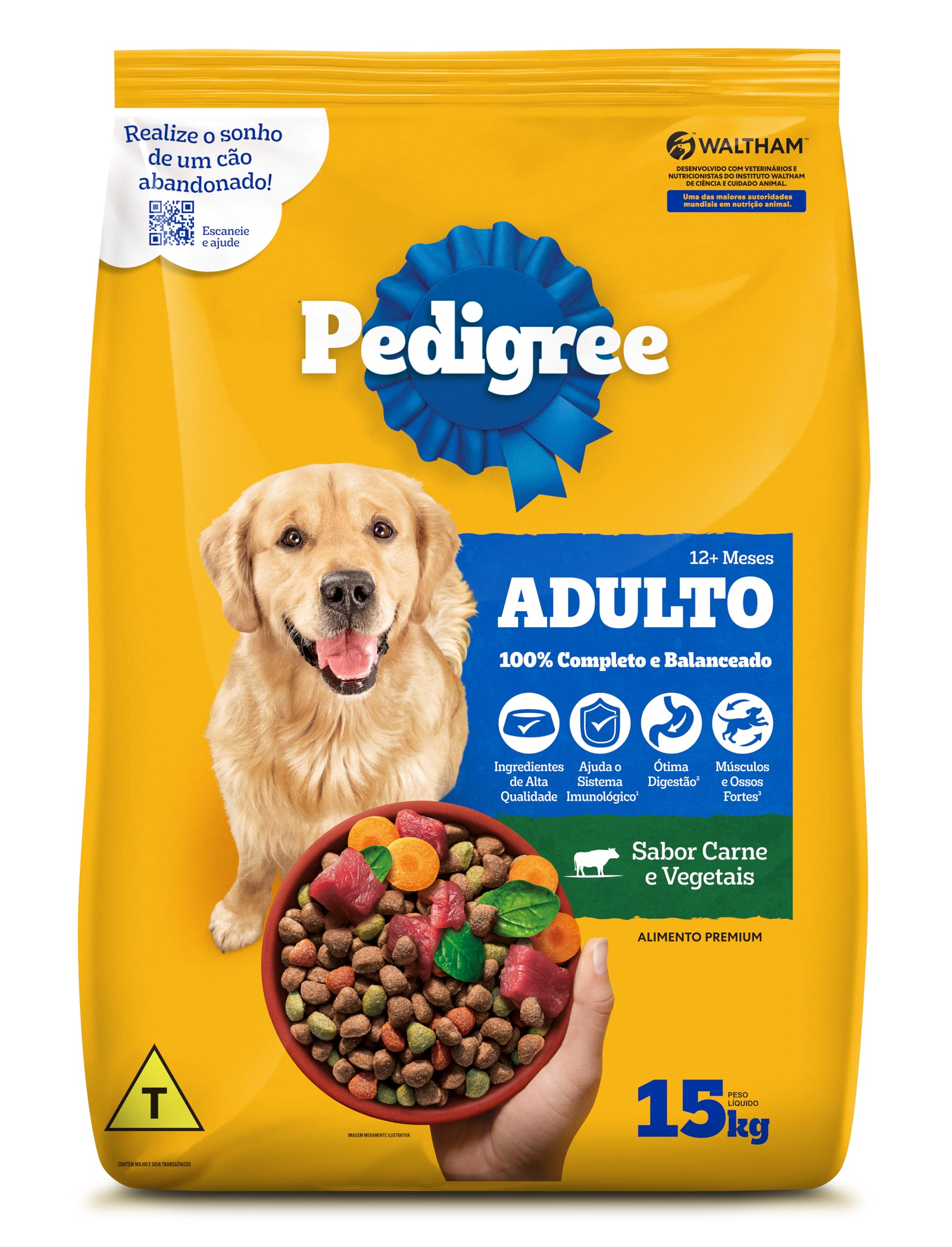 Pedigree Cães Adultos Carne 15kg