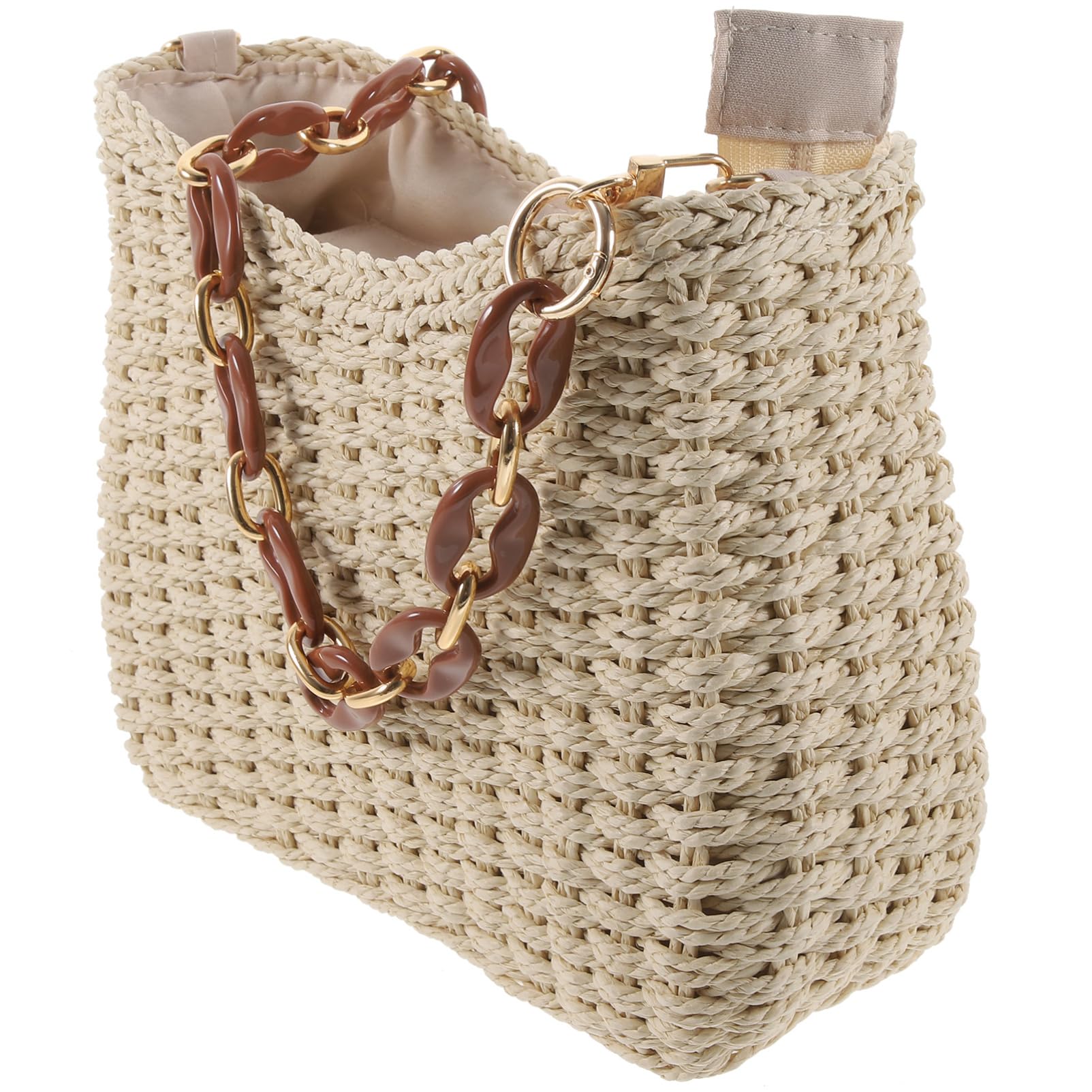 SHERCHPRY Bolso de Paja para Mujer Bolsa de Playa de Verano Bolso Tote de Paja para Playa Portátil para Mujer para Vacaciones